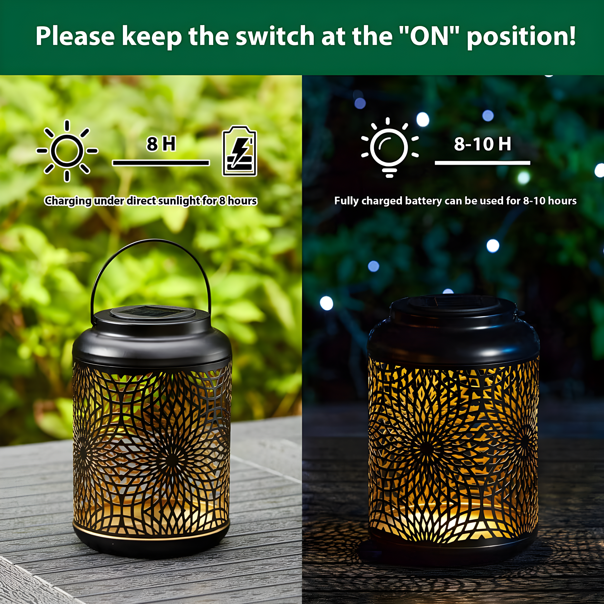 Winston Porter 8.75"H Metal Cutout Solar Powered Outdoor Hanging Lantern