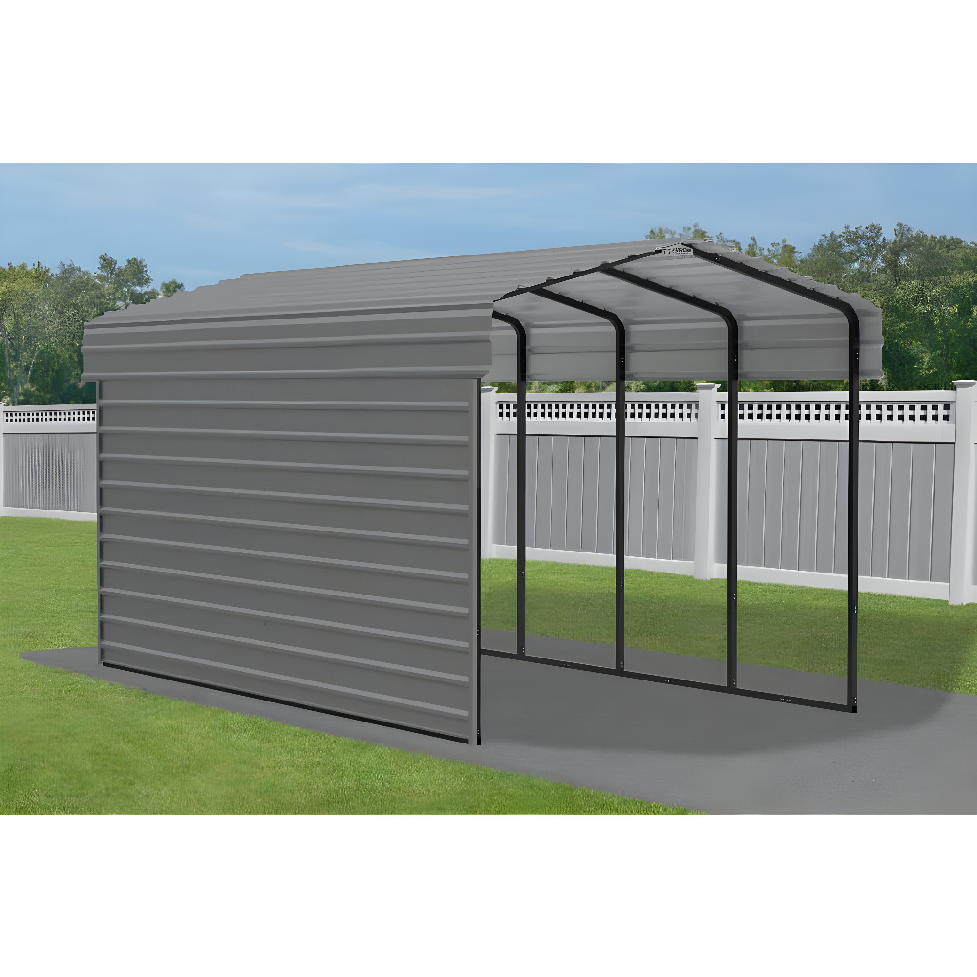 Arrow 20 x 10 ft Carport with 1-sided Enclosure