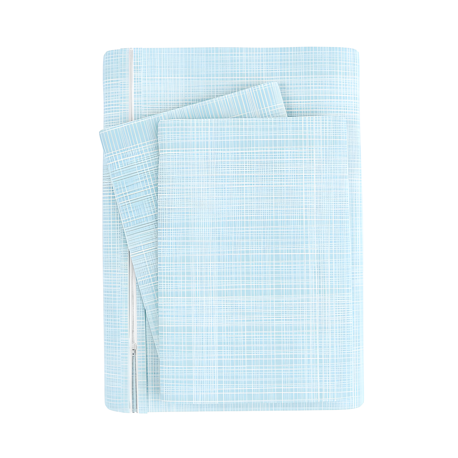 Aqua Plaid Microfiber Full/Queen Duvet Cover Set with Shams