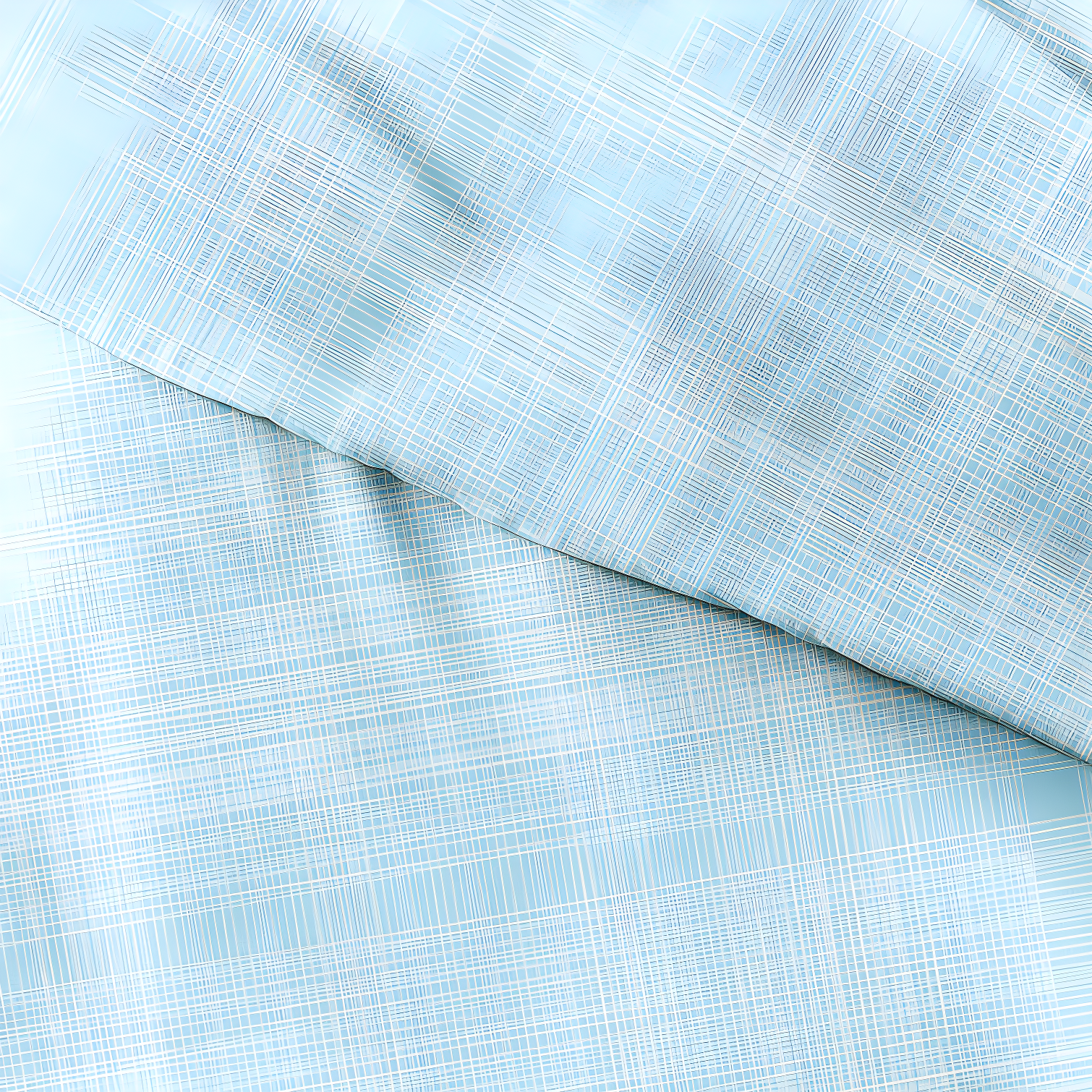 Aqua Plaid Microfiber Full/Queen Duvet Cover Set with Shams