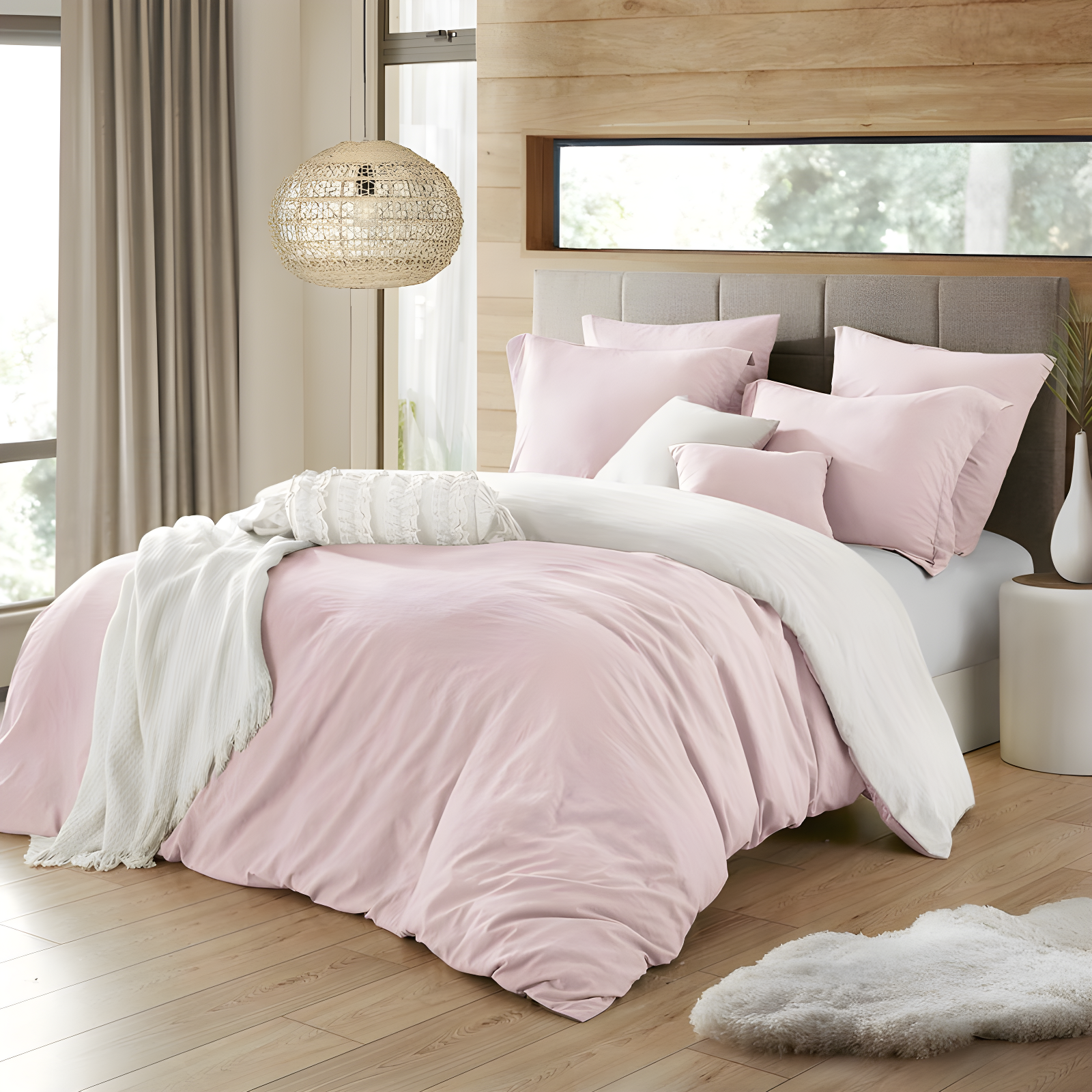 Swift Home Ultra Soft Reversible Crinkle Washed Microfiber Duvet Cover Set
