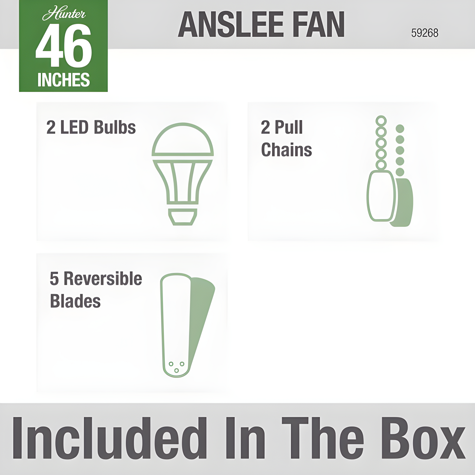 46" Anslee 5 - Blade LED Flush Mount Ceiling Fan with Pull Chain and Light Kit Included