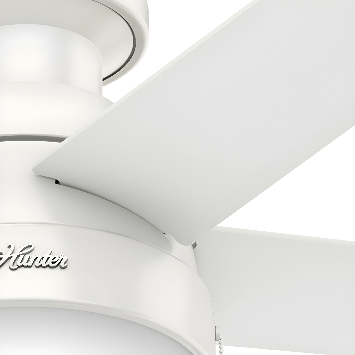46" Anslee 5 - Blade LED Flush Mount Ceiling Fan with Pull Chain and Light Kit Included
