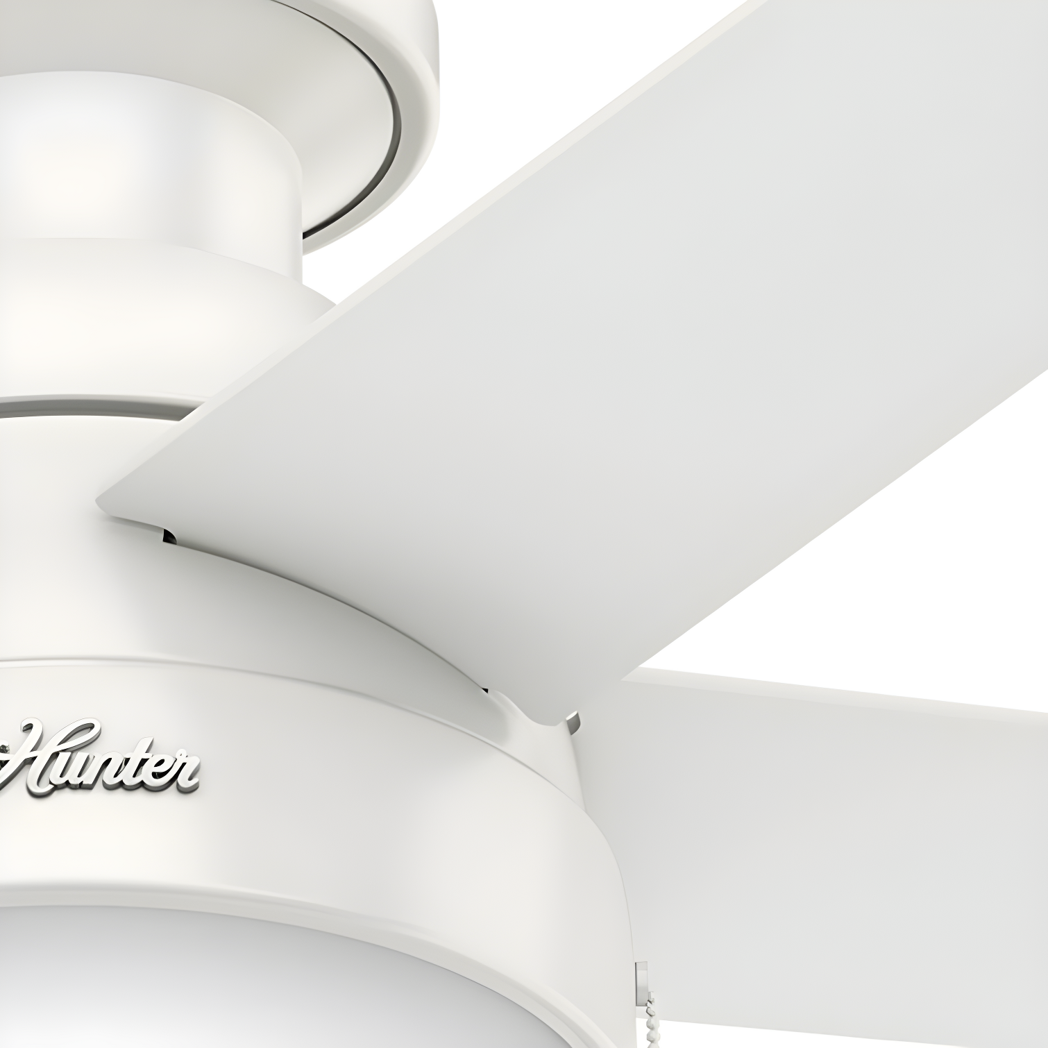 46" Anslee 5 - Blade LED Flush Mount Ceiling Fan with Pull Chain and Light Kit Included
