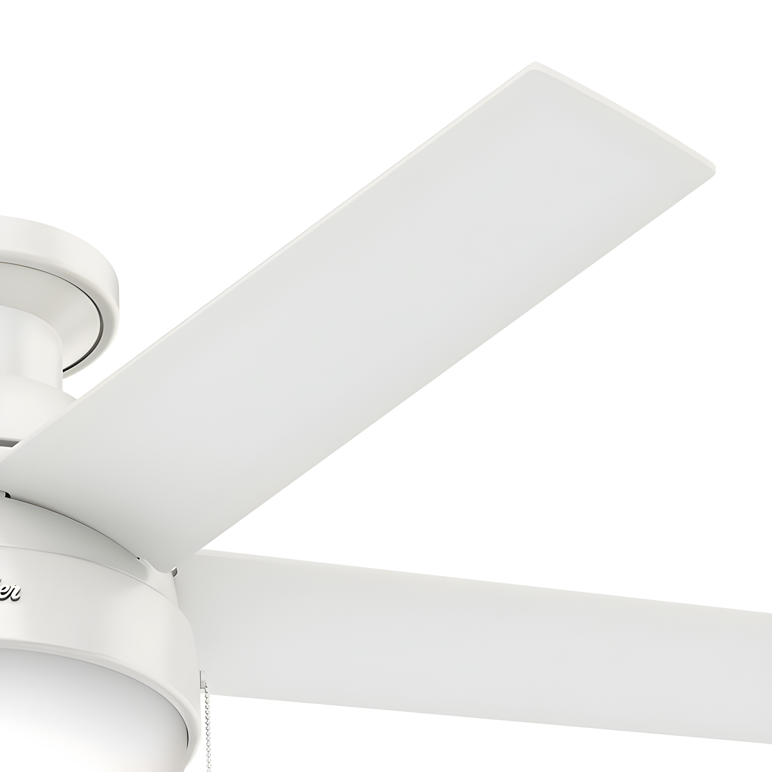 46" Anslee 5 - Blade LED Flush Mount Ceiling Fan with Pull Chain and Light Kit Included