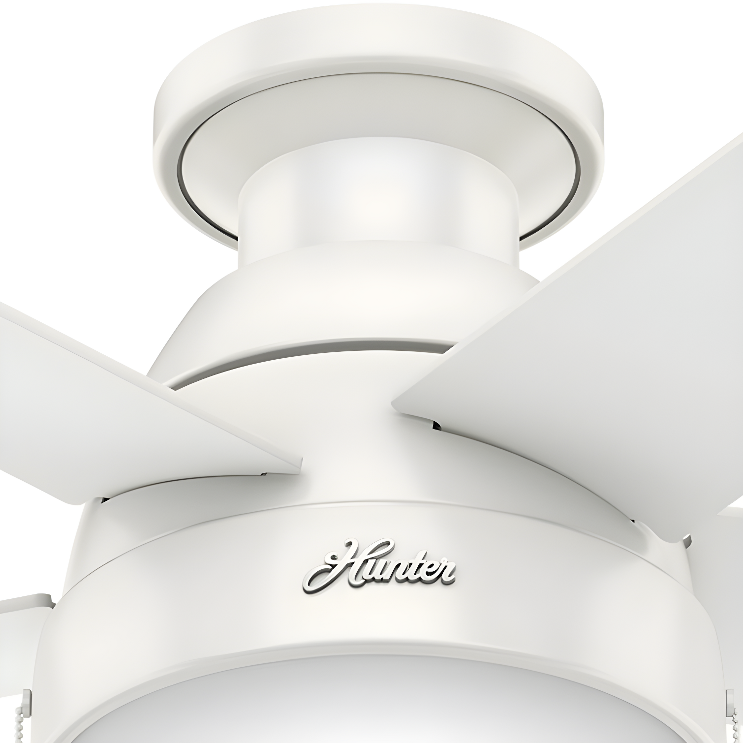 46" Anslee 5 - Blade LED Flush Mount Ceiling Fan with Pull Chain and Light Kit Included