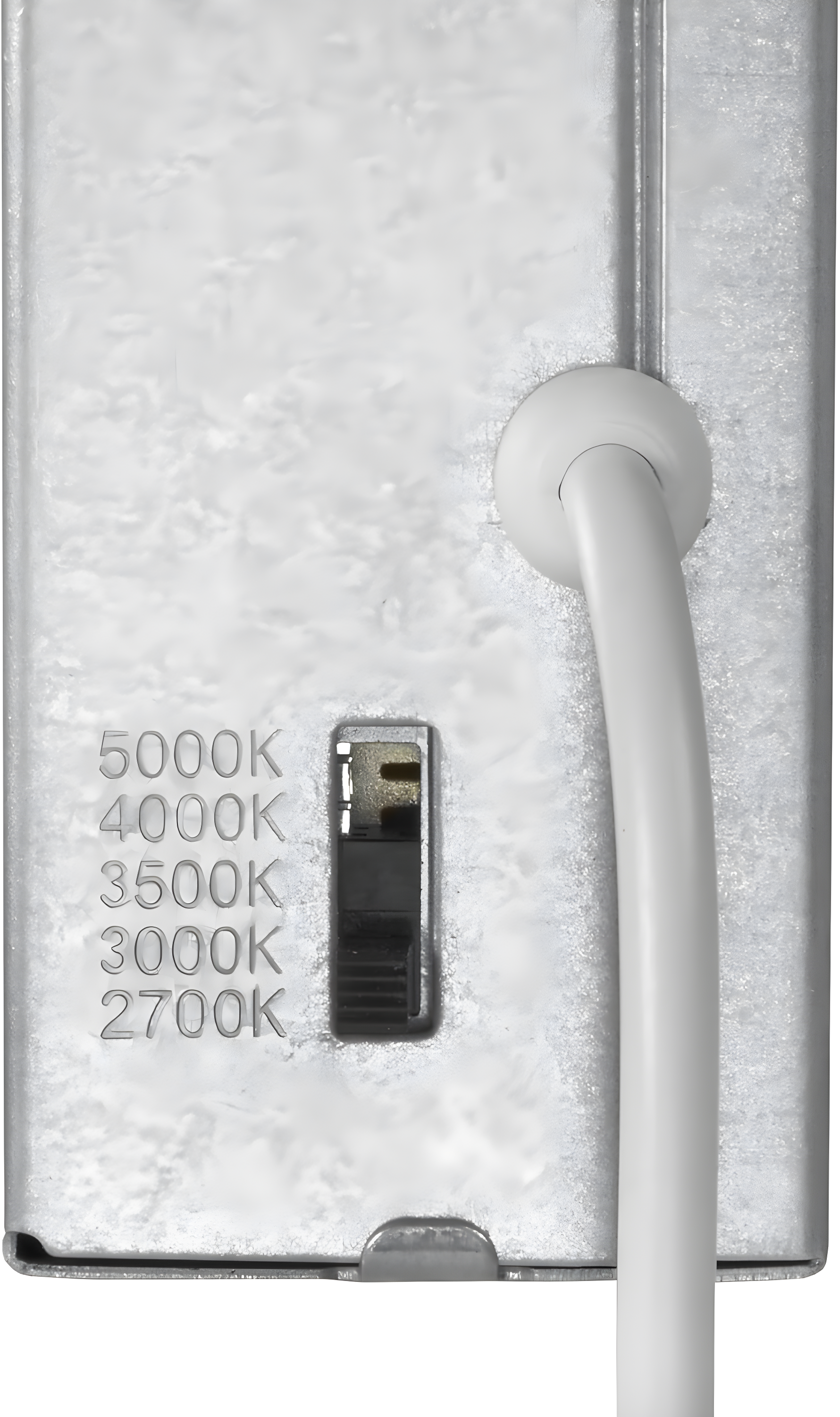 Maxxima 8 in. 5CCT Round Recessed LED Downlight, 1600 Lumens Slim Round Flat Panel Color Selectable 2700K-5000K (2700K/3000K/3500K/4000K/5000K), Dimmable, Canless IC Rated, White Trim, J-Box Included