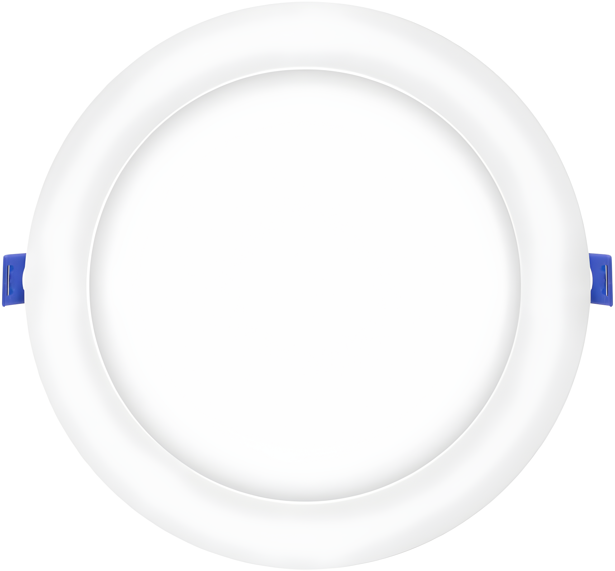 Maxxima 8 in. 5CCT Round Recessed LED Downlight, 1600 Lumens Slim Round Flat Panel Color Selectable 2700K-5000K (2700K/3000K/3500K/4000K/5000K), Dimmable, Canless IC Rated, White Trim, J-Box Included