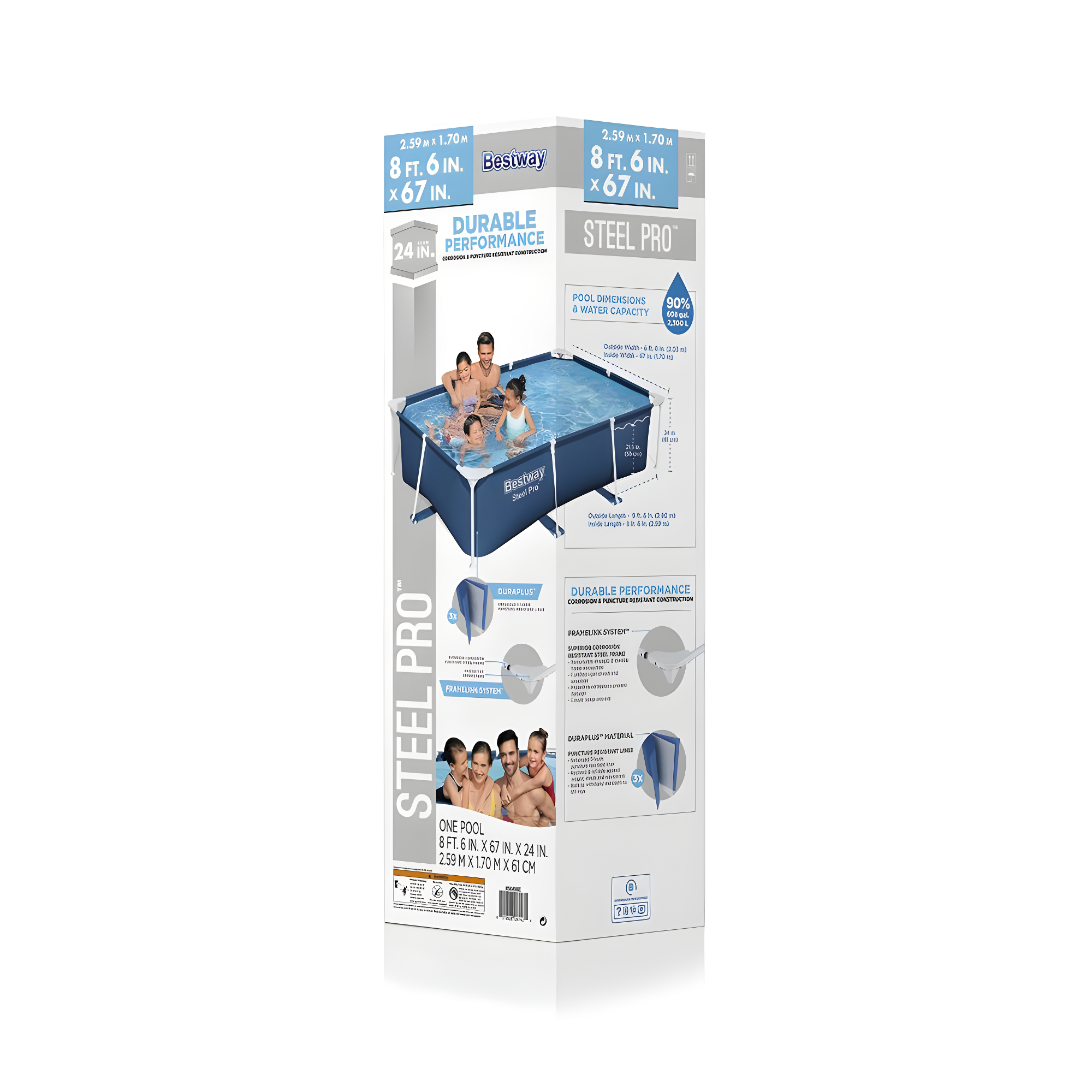 Bestway Bestway Steel Pro Rectangular Above Ground Swimming Pool Set