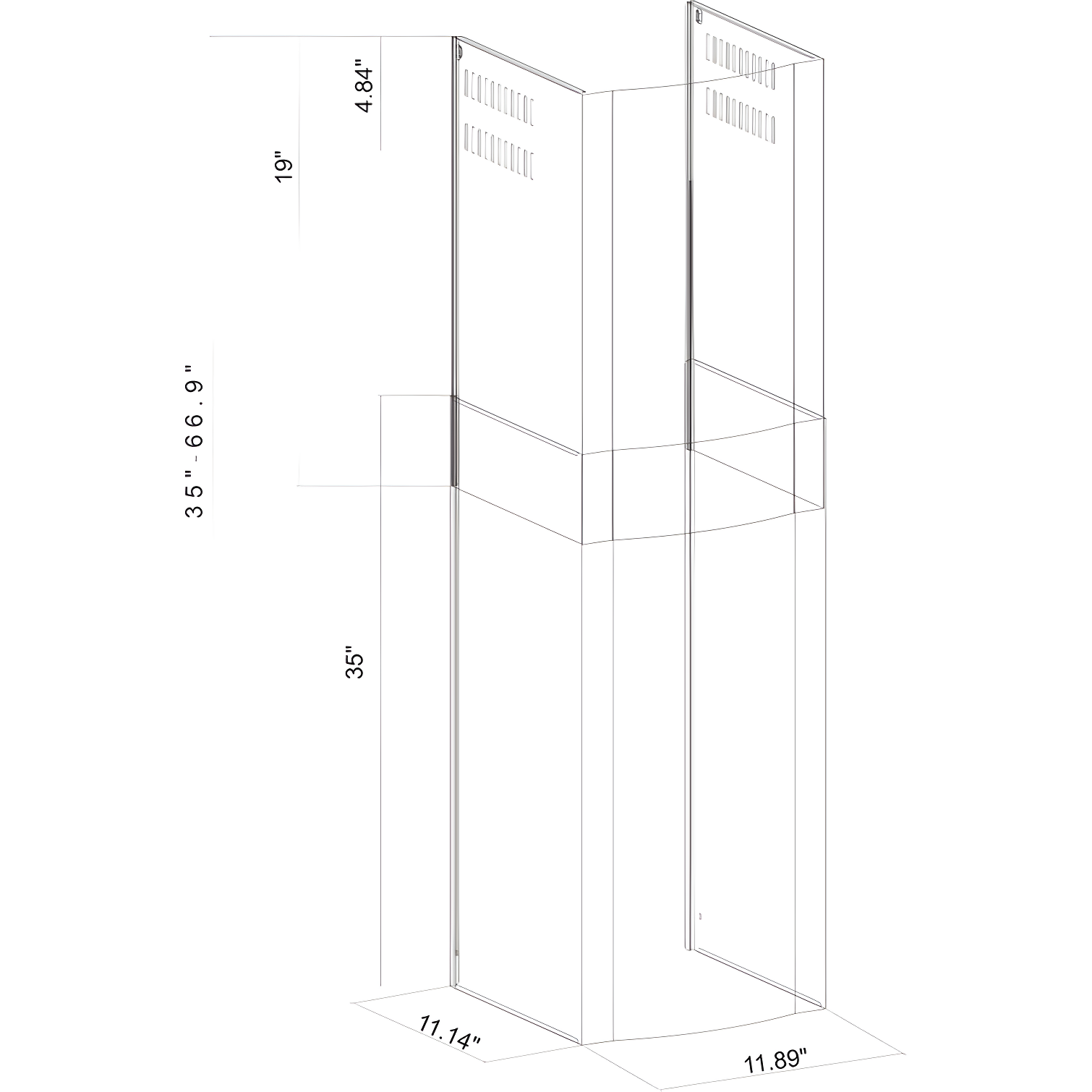 Winflo Winflo Range Hood Chimney Extension