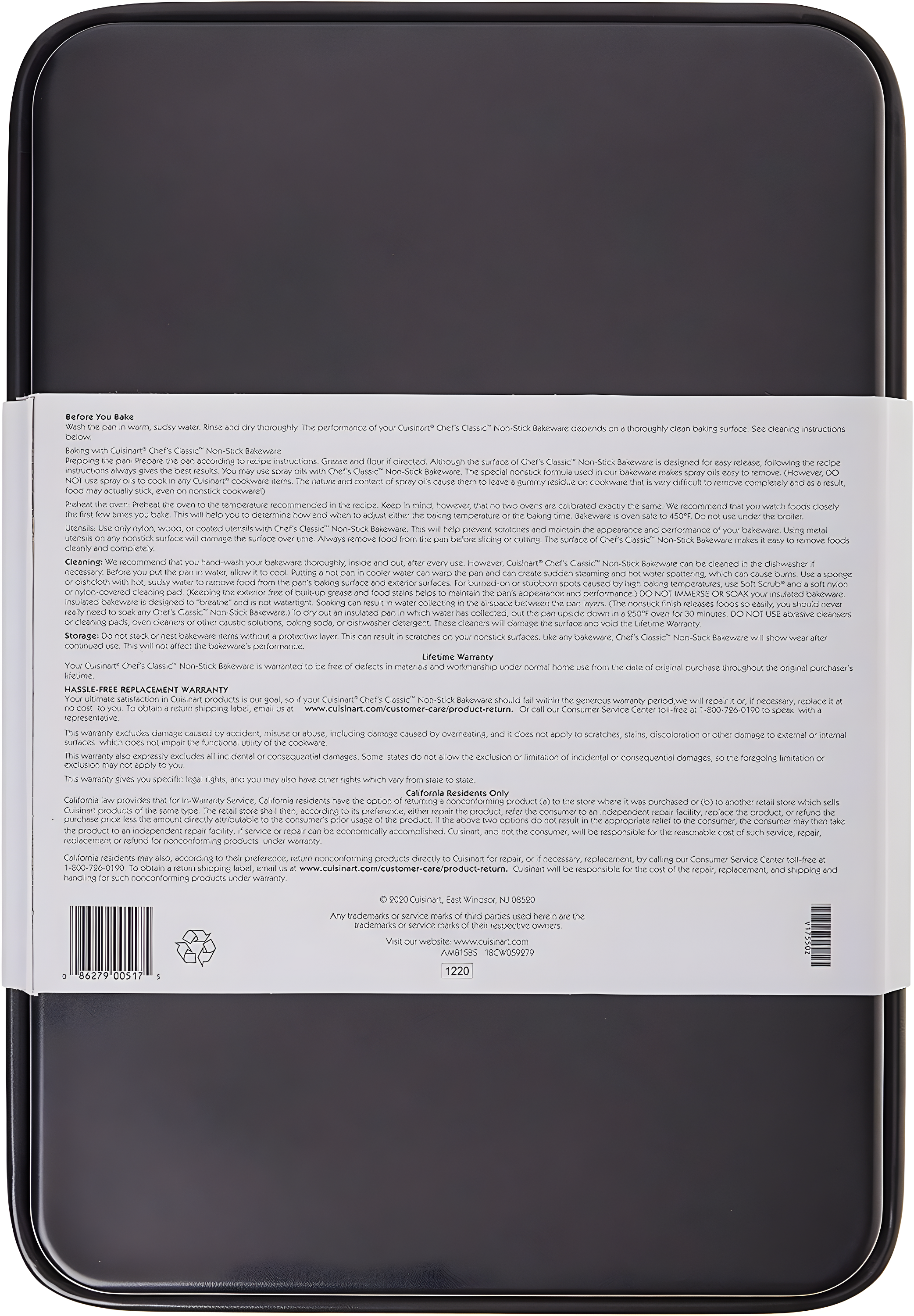 Cuisinart Cuisinart Chef's Classic Nonstick Two-Tone Metal 15" Baking Sheet