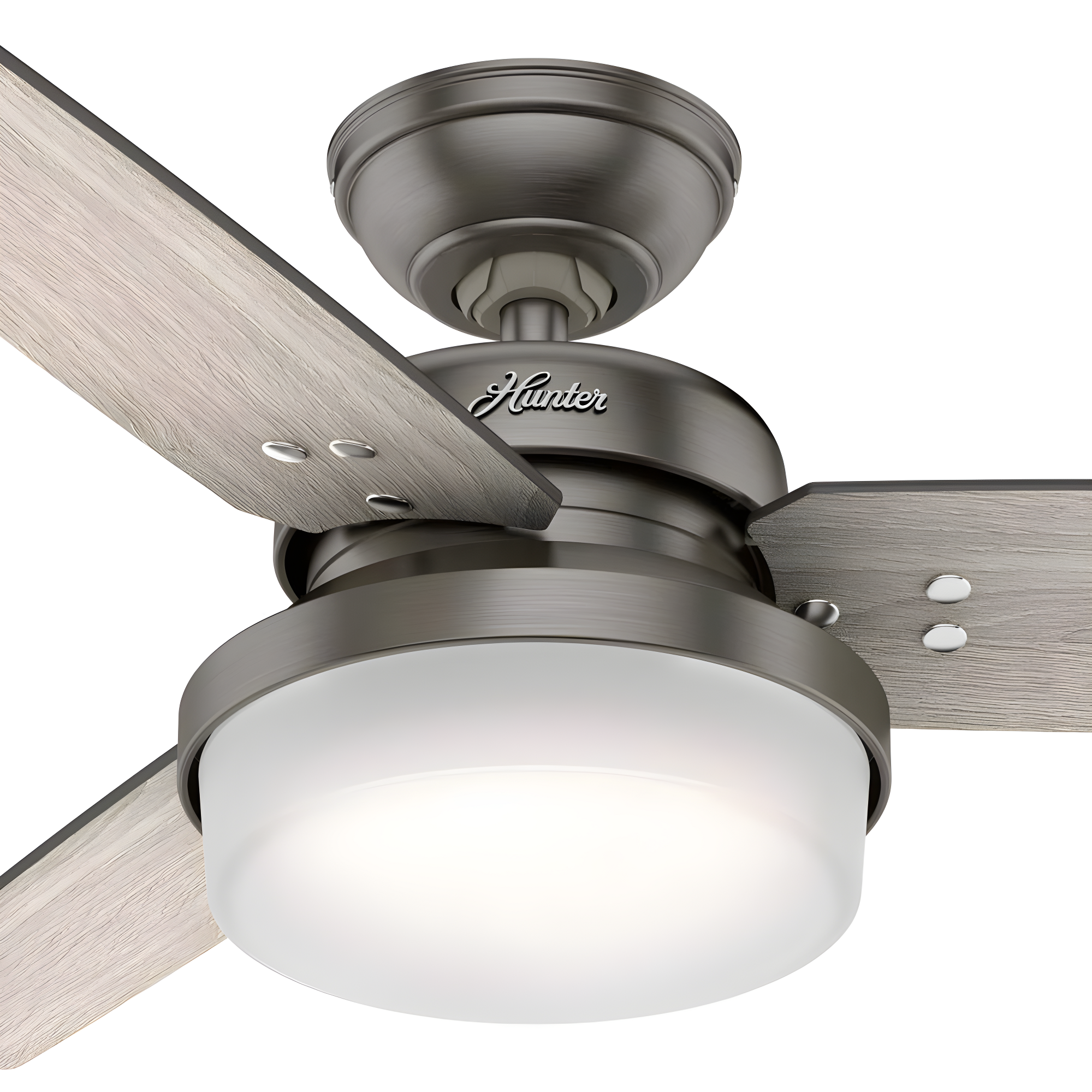 Hunter Fan 44" Sentinel 3 - Blade Standard Ceiling Fan with Remote Control and Light Kit Included