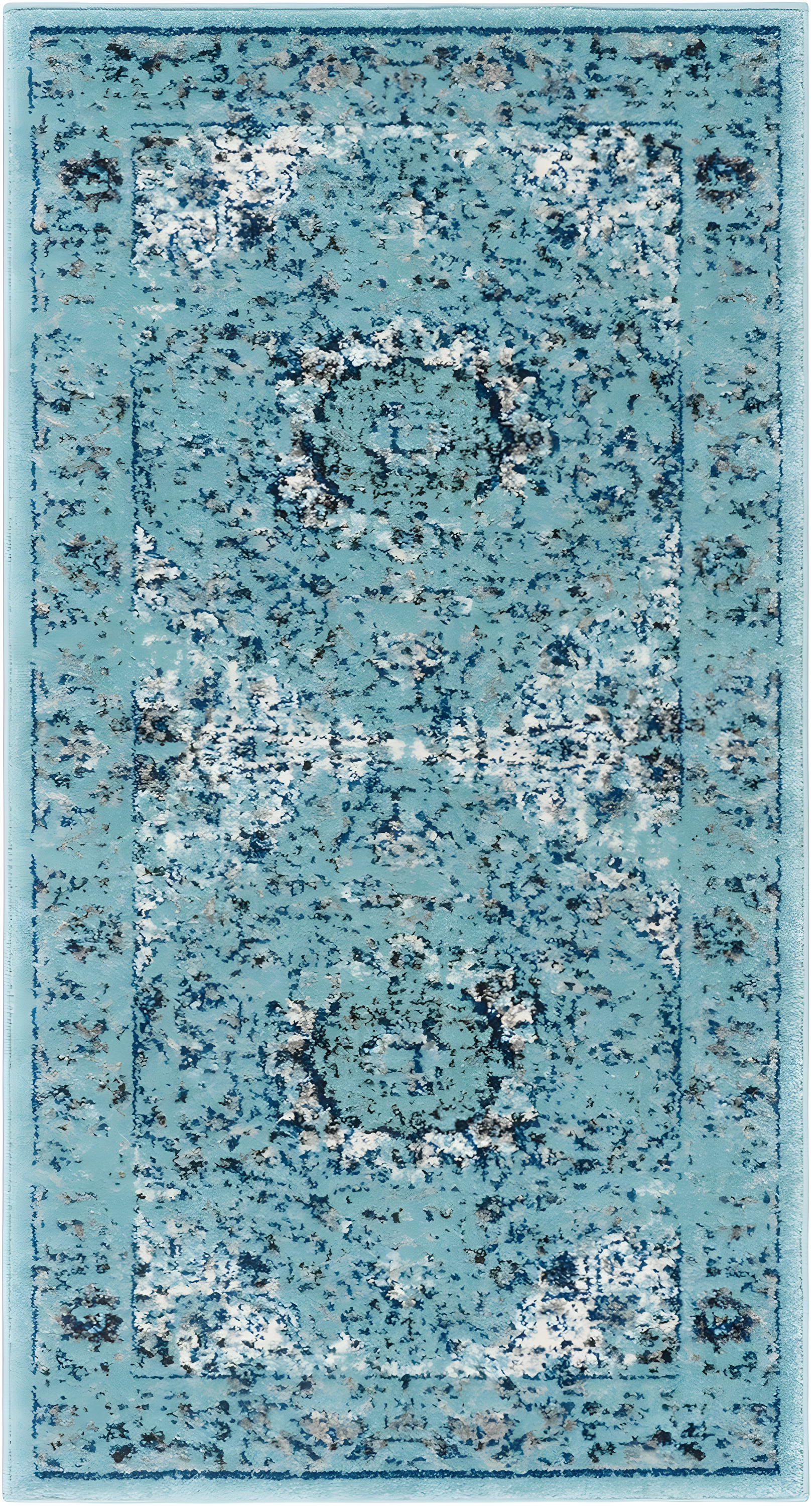 Evoke EVK220 Power Loomed Accent Rug - Light Blue/Light Blue - 2'2"x4' - Safavieh.