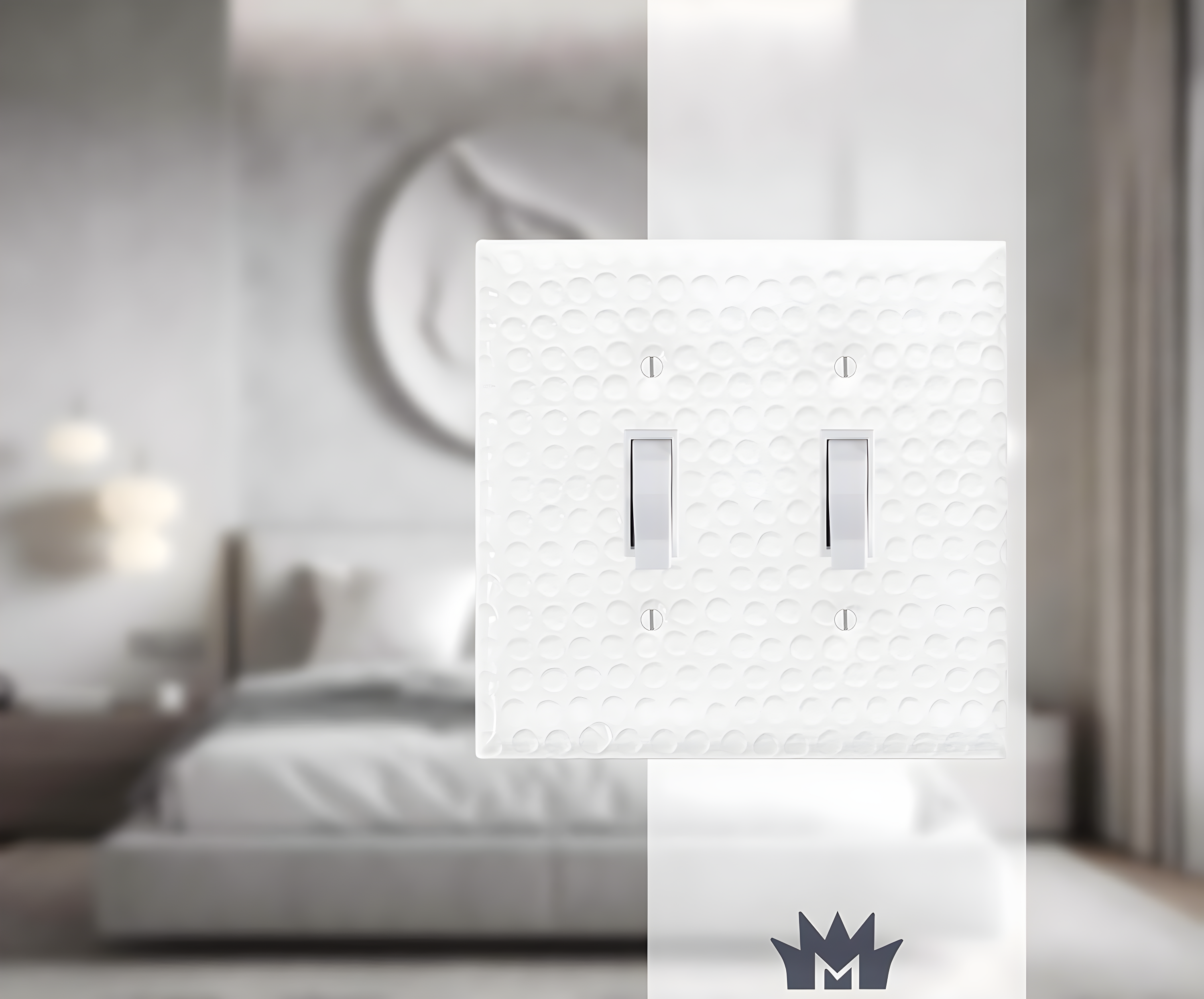Monarch Abode Hand Hammered 2 - Gang Toggle Light Switch Standard Wall Plate