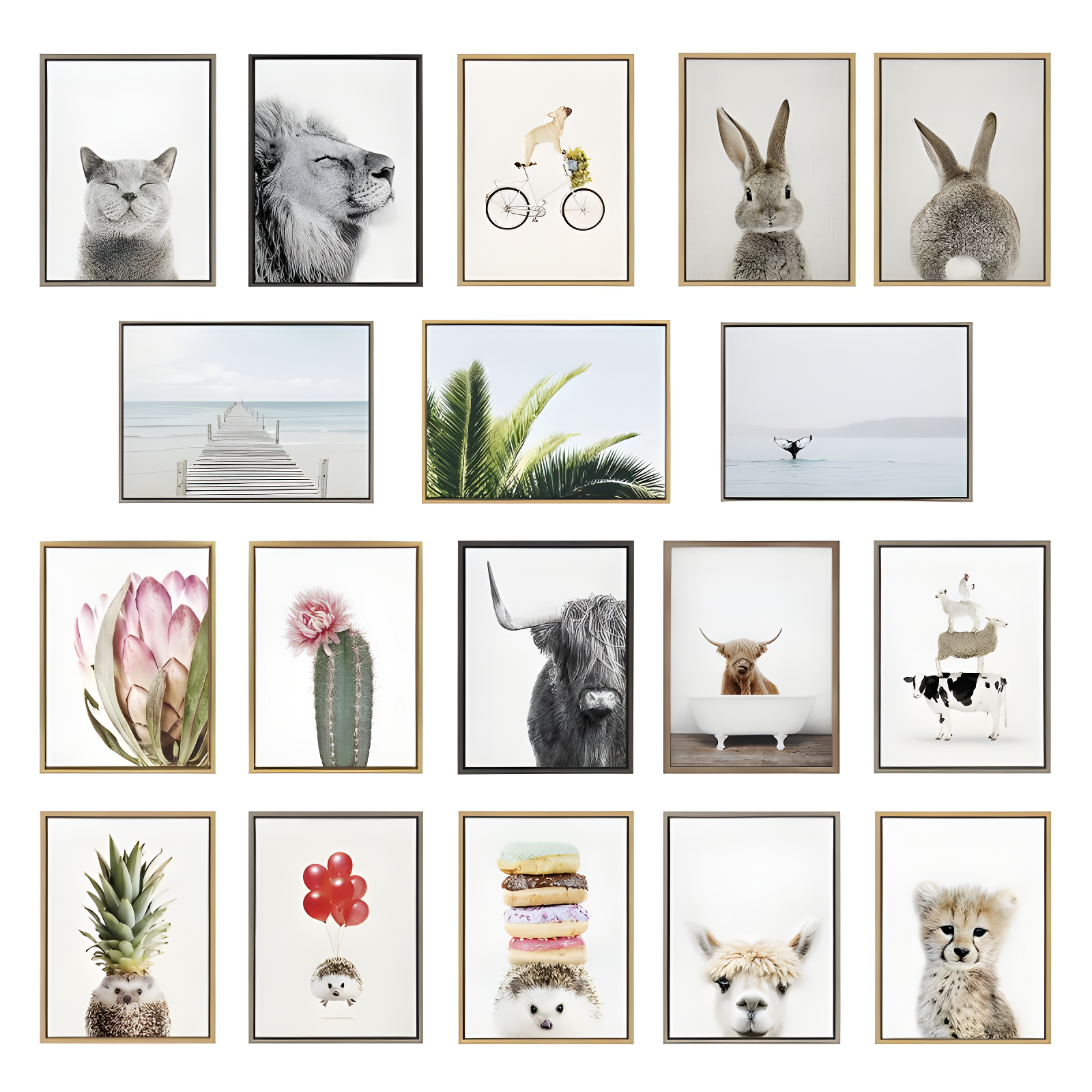 Kate and Laurel Sylvie Lone Joshua Tree Framed Canvas by Amy Peterson Art Studio, 23x33, Natural