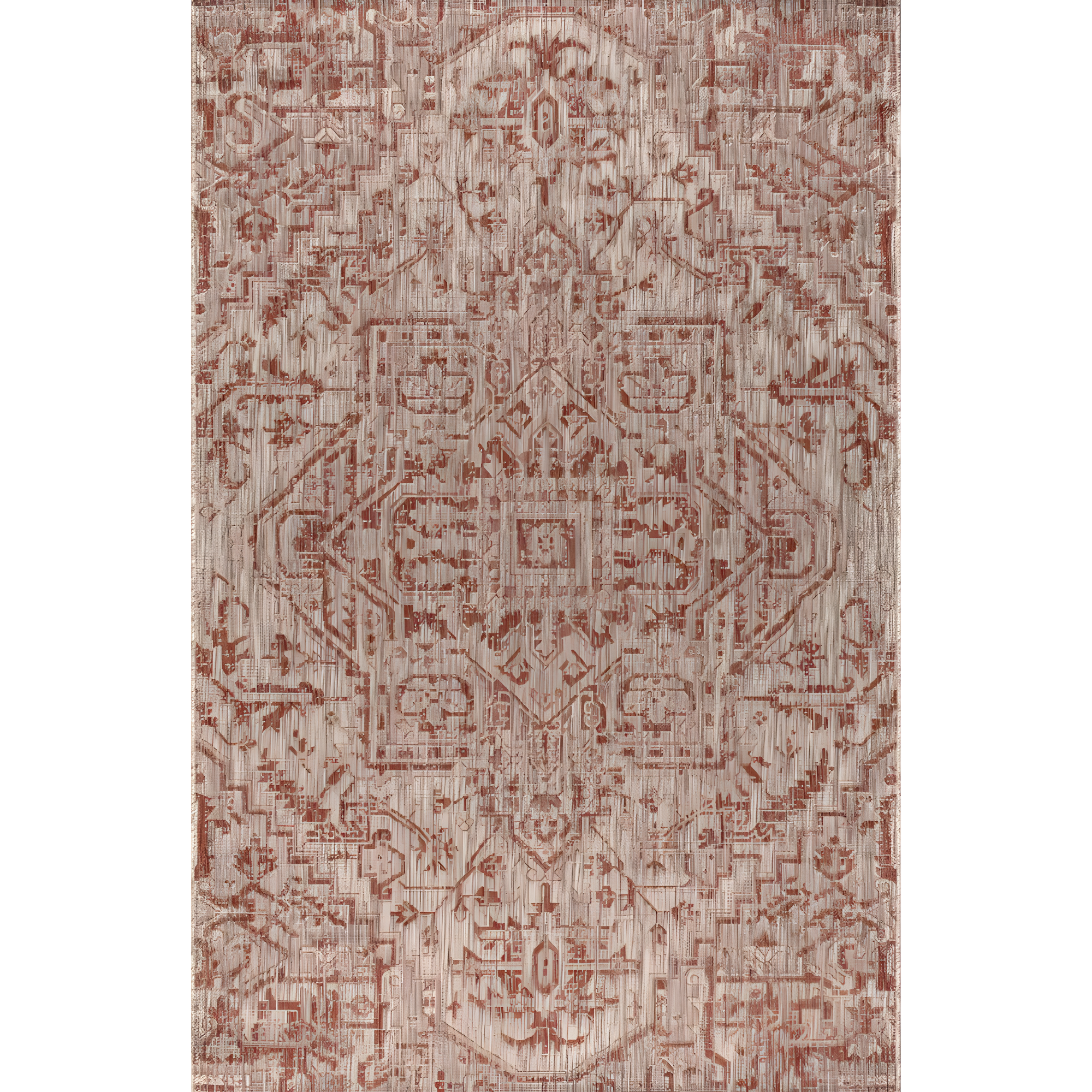 9' X 12' Estrella Bohemian Medallion Textured Weave Indoor/Outdoor Area Rug, Red/Taupe - JONATHAN Y