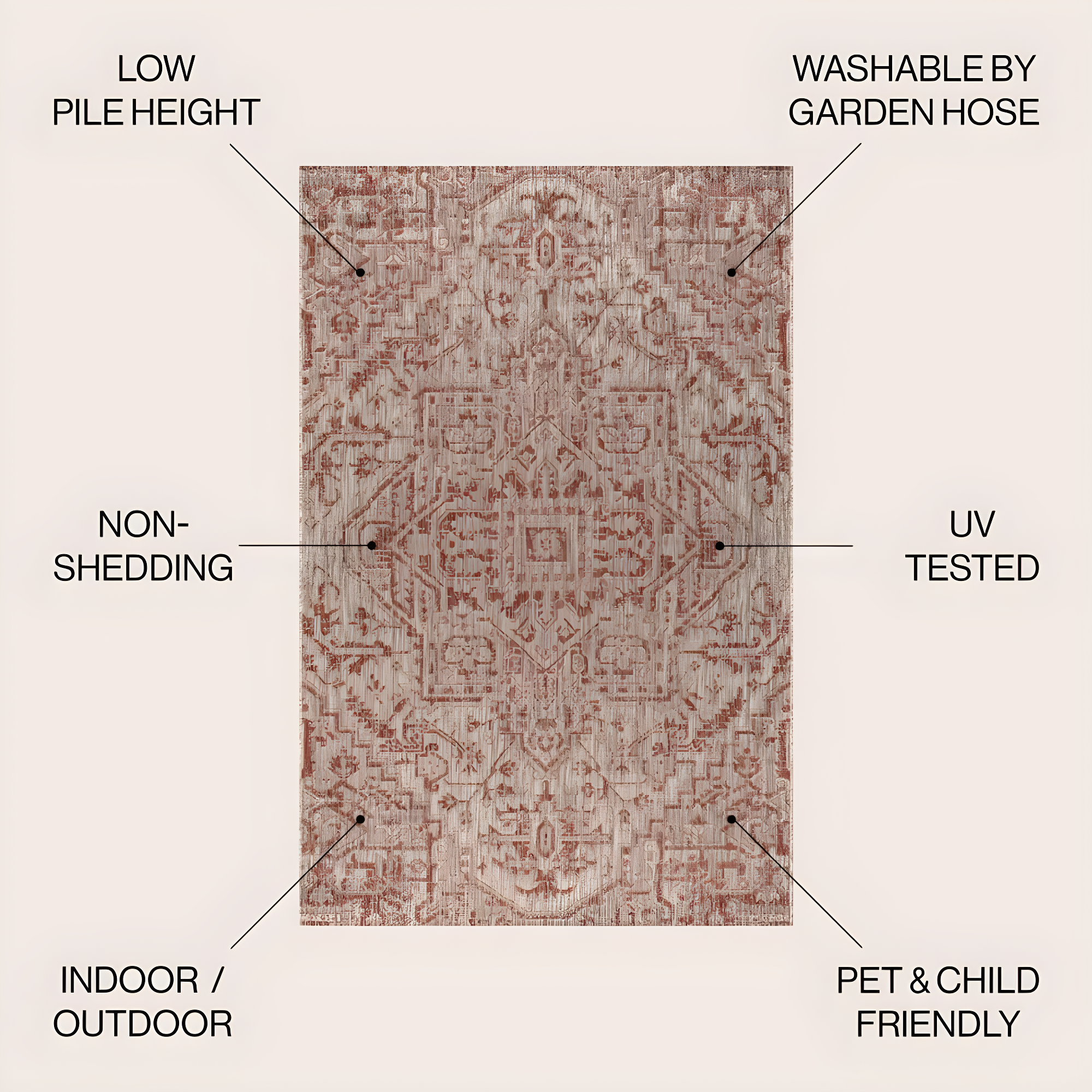 9' X 12' Estrella Bohemian Medallion Textured Weave Indoor/Outdoor Area Rug, Red/Taupe - JONATHAN Y
