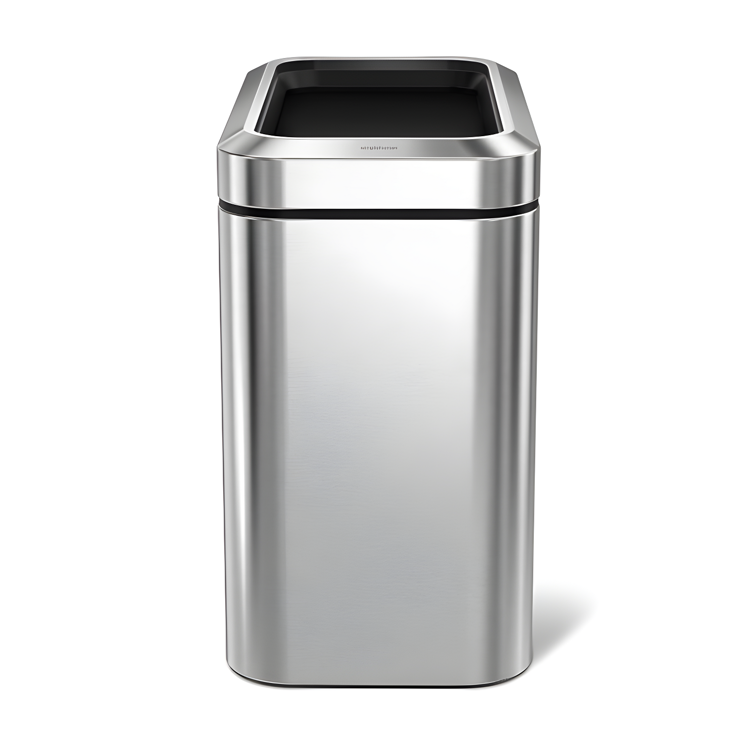 simplehuman 25 Liter / 6.6 Gallon Slim Open Commercial Trash Can, Brushed Stainless Steel