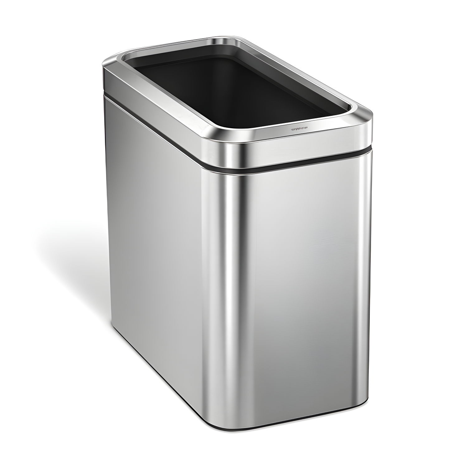 simplehuman 25 Liter / 6.6 Gallon Slim Open Commercial Trash Can, Brushed Stainless Steel