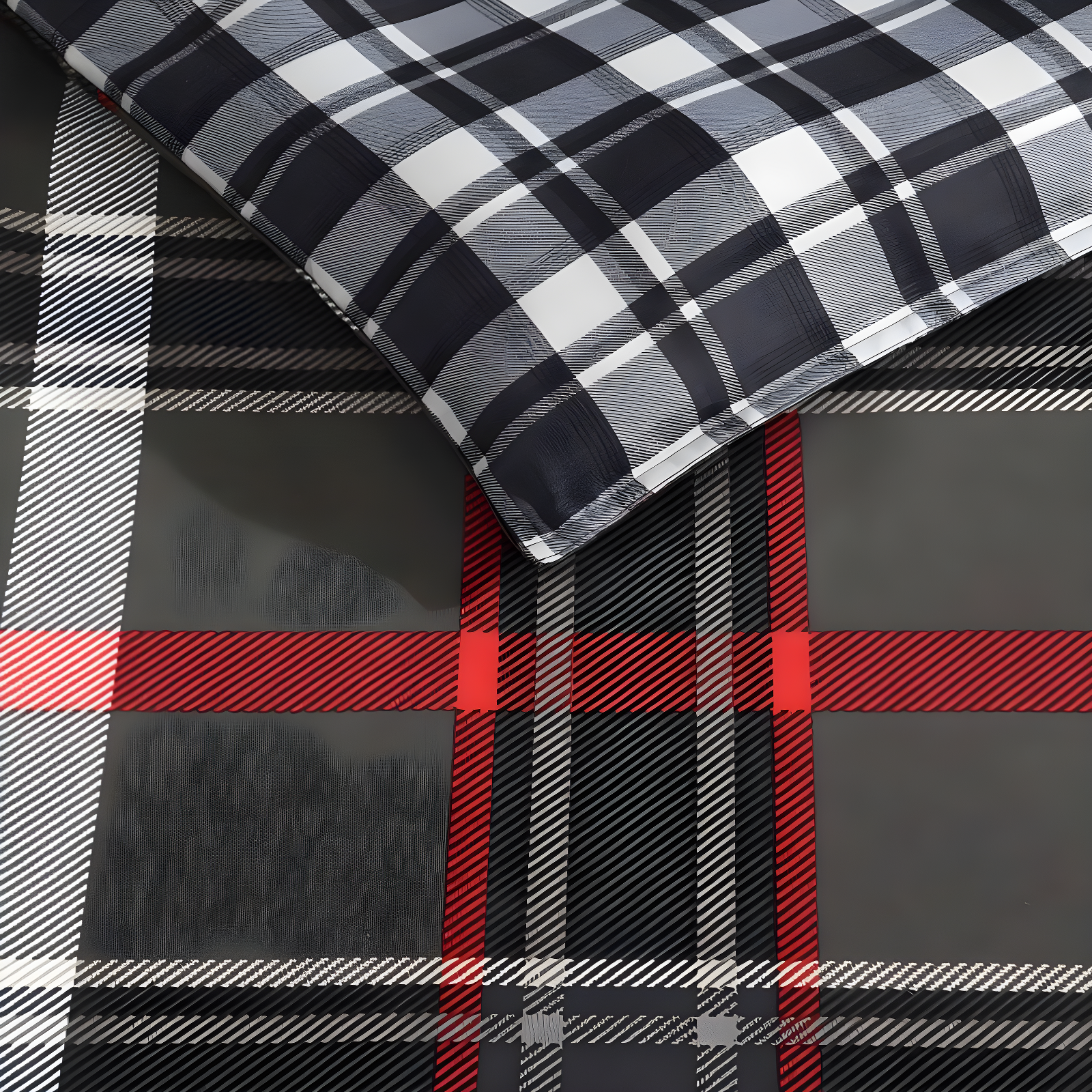 Eddie Bauer Eddie Bauer Willow Plaid Reversible Grey Duvet Cover Set