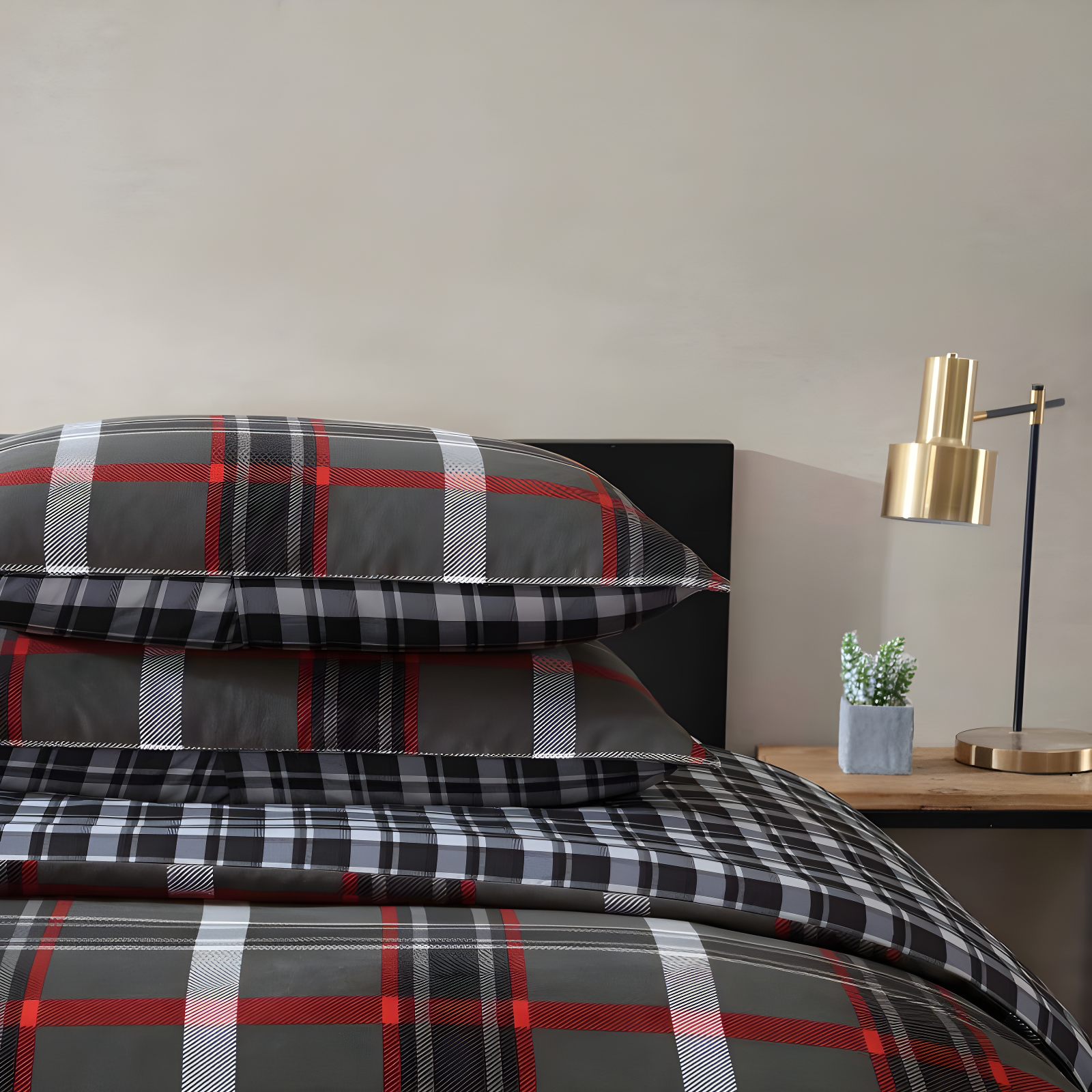 Eddie Bauer Eddie Bauer Willow Plaid Reversible Grey Duvet Cover Set