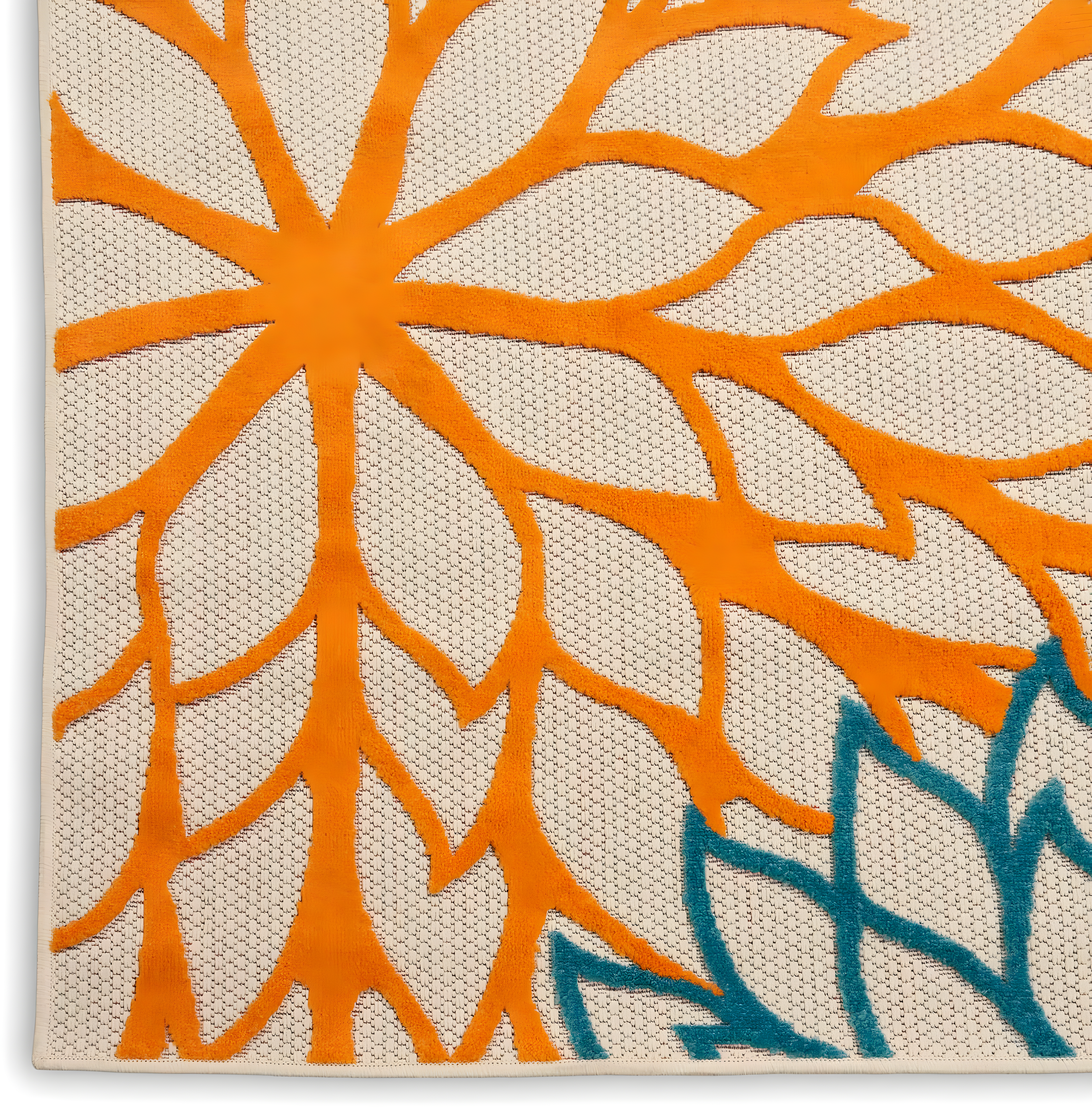 Nourison Aloha Floral Bloom Flatweave High-Low Indoor Outdoor Area Rug Green 6' x 9'