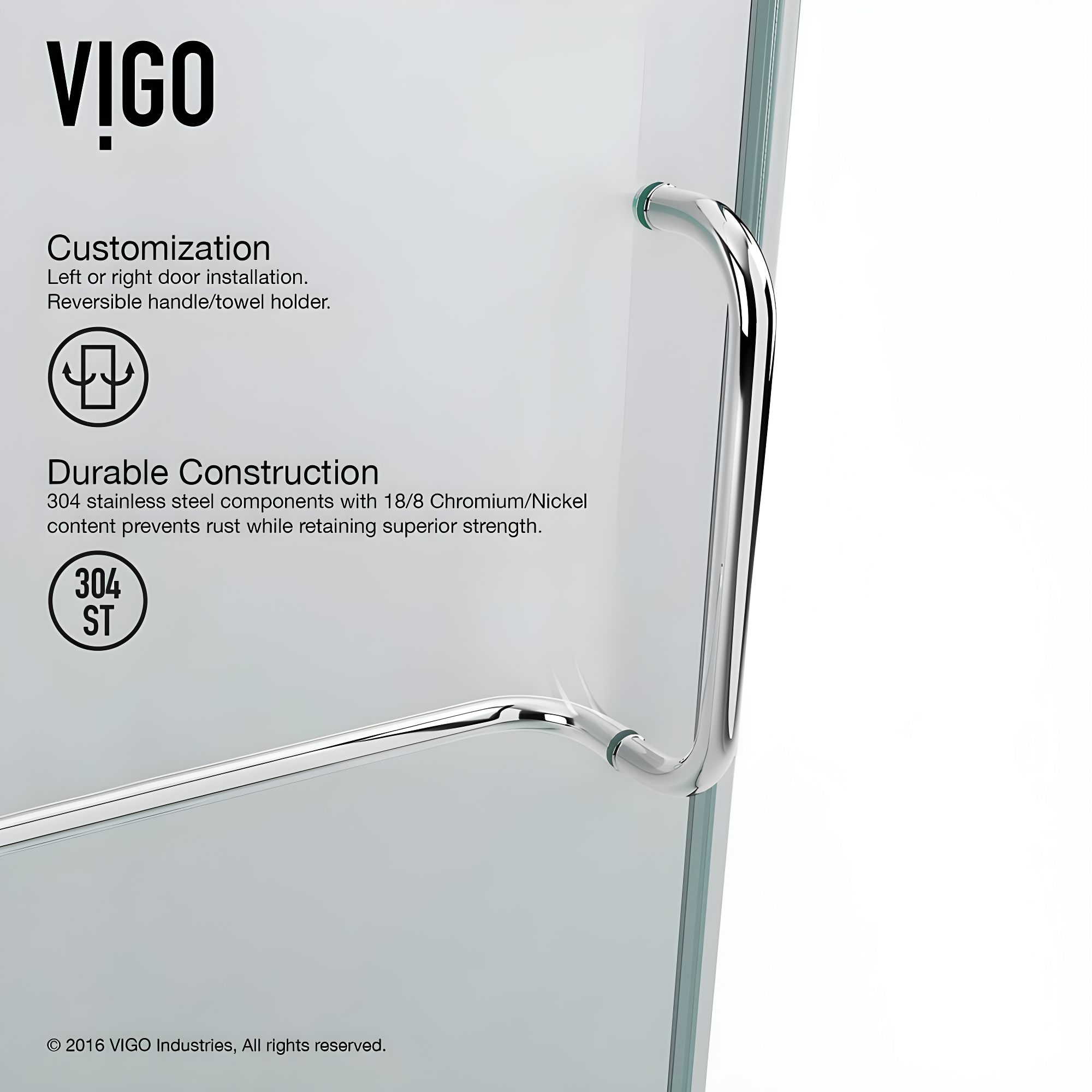 VIGO Piedmont 34" W x 34" D x 73" H Hinged Frameless Shower Enclosure with 3/8  Clear Glass VG6062CHCL36