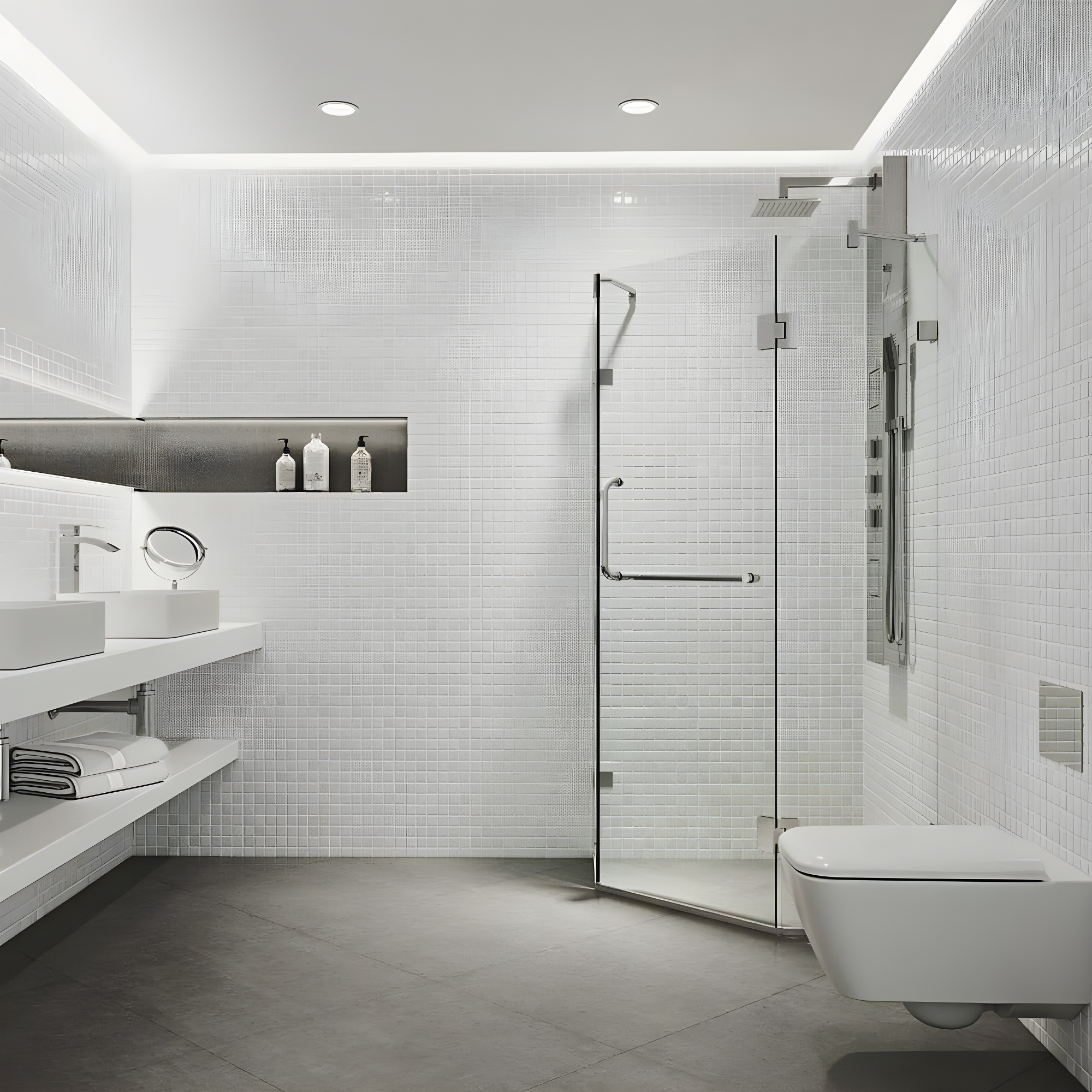 VIGO Piedmont 34" W x 34" D x 73" H Hinged Frameless Shower Enclosure with 3/8  Clear Glass VG6062CHCL36