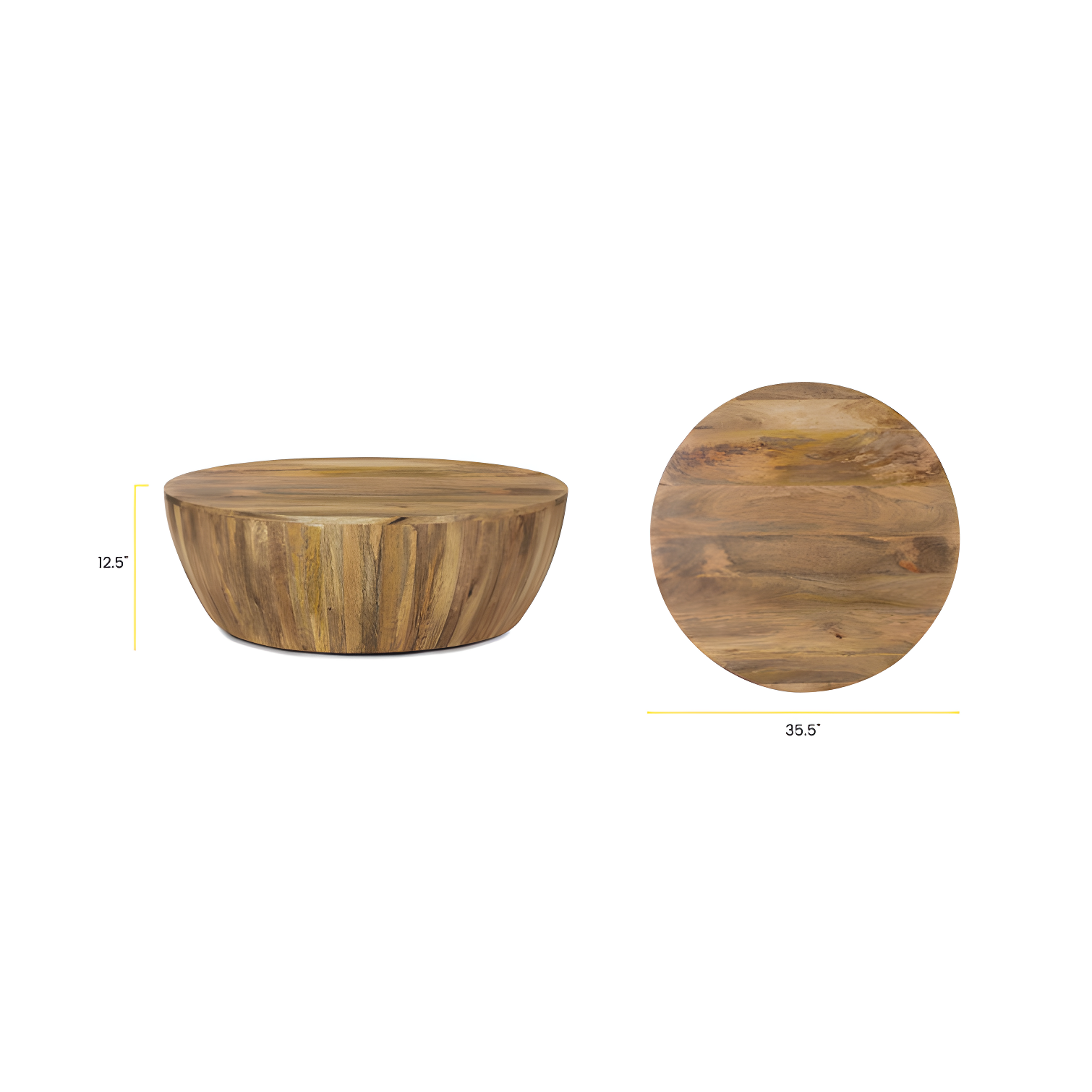 Vivenne Mango Wood Drum Coffee Table
