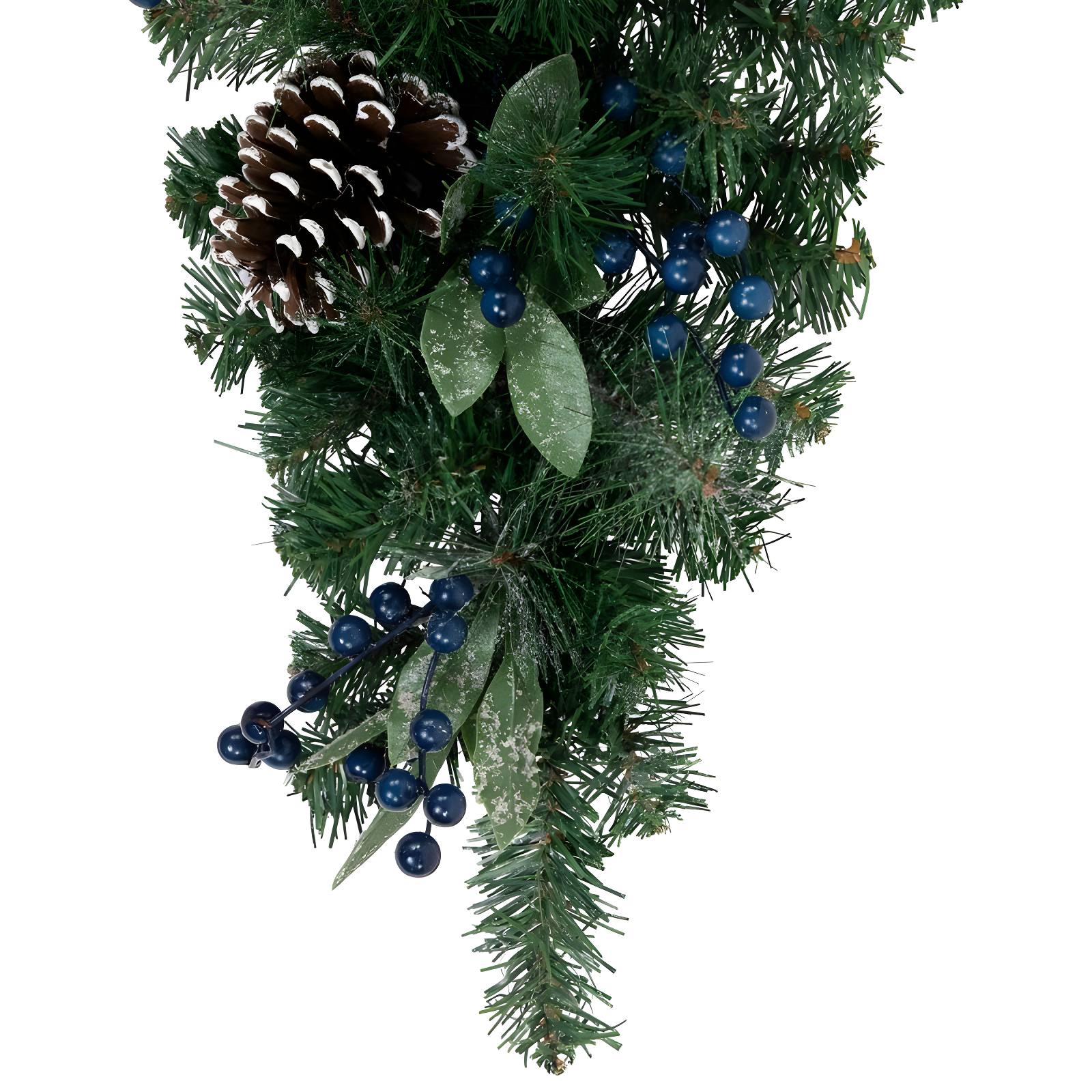 Northlight Seasonal 28" Mixed Pine and Blueberries Artificial Christmas Teardrop Swag - Unlit