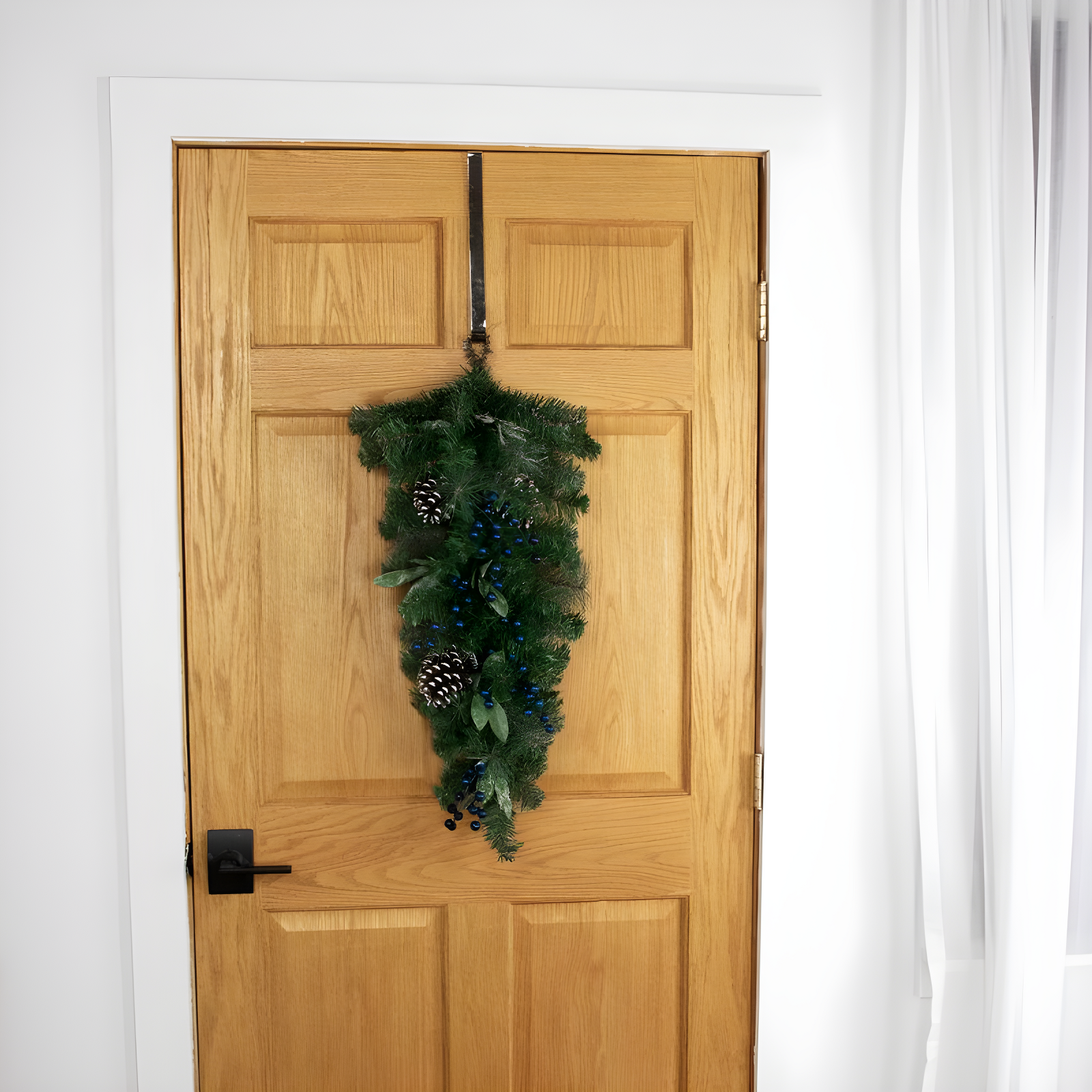 Northlight Seasonal 28" Mixed Pine and Blueberries Artificial Christmas Teardrop Swag - Unlit