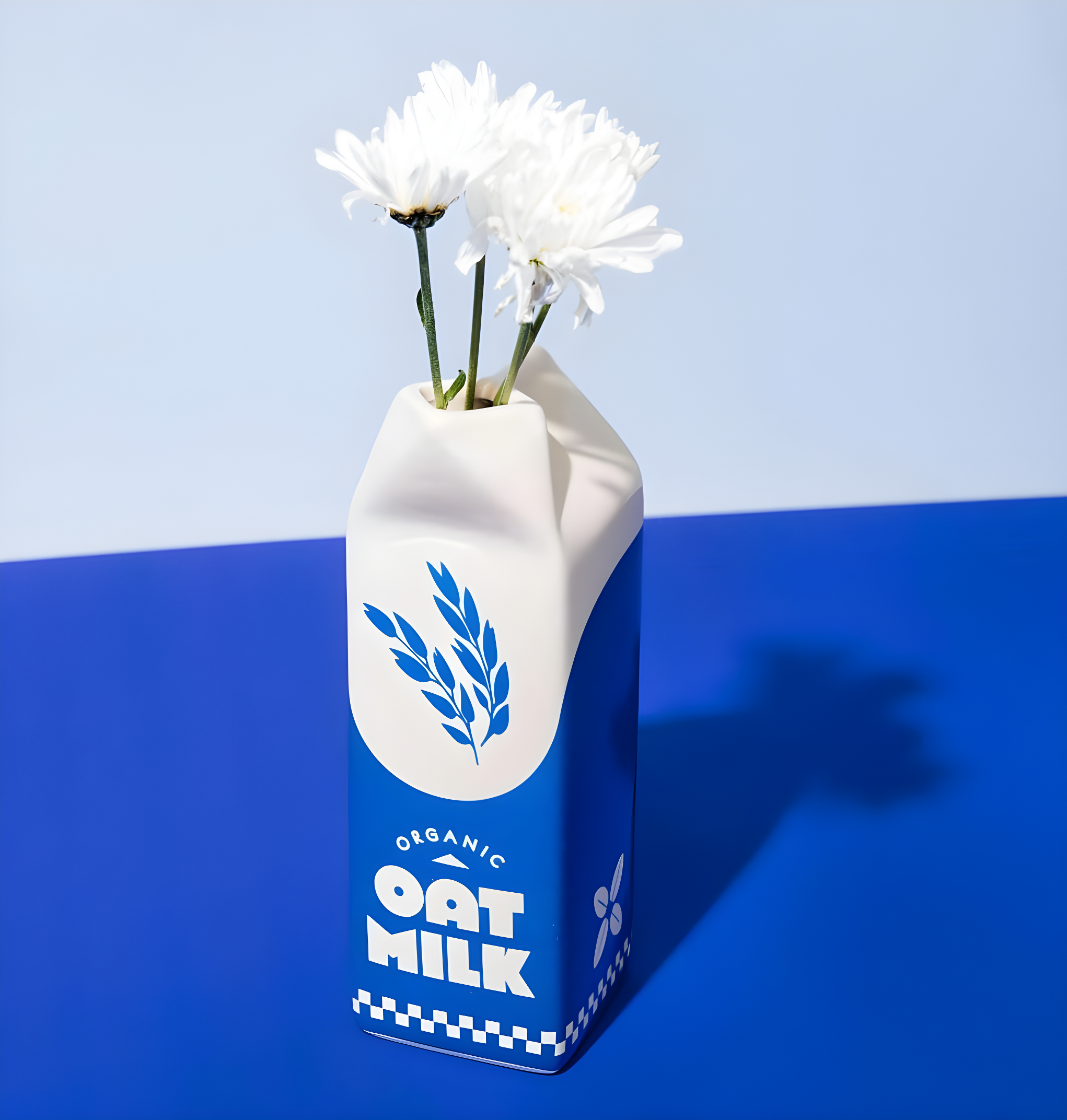 ban.do Vintage Inspired Rise and Shine Decorative Ceramic Vase, Unique Home/Kitchen/Office Accent, Oat Milk