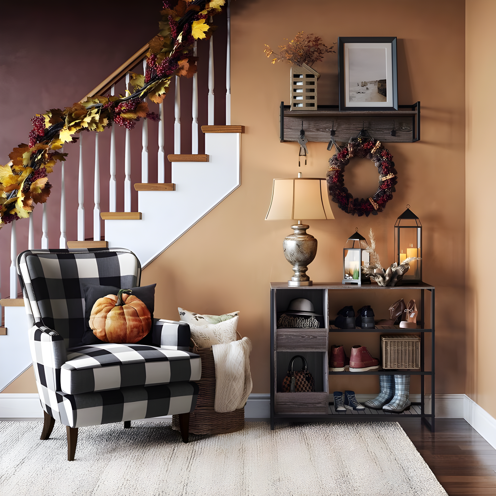 Afton Entryway Shoe Storage Organizer with 3 Shoe Racks and 2 Shoe Organizer Boxes Weathered Woodgrain - RiverRidge Home