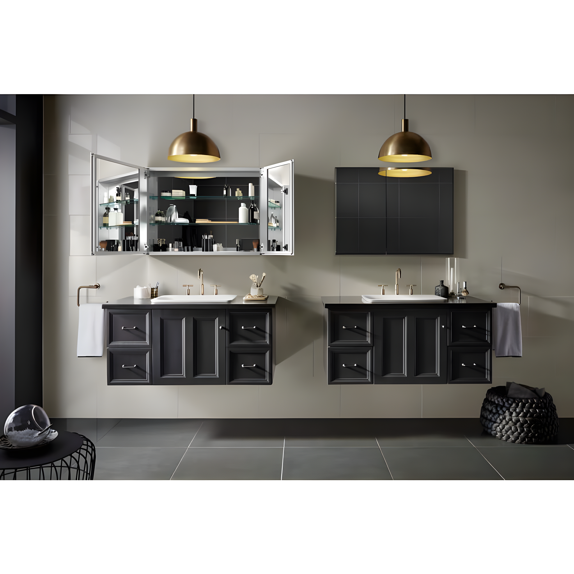 CLC Aluminum Two-Door Medicine Cabinet With Mirrored Doors, Beveled Edges