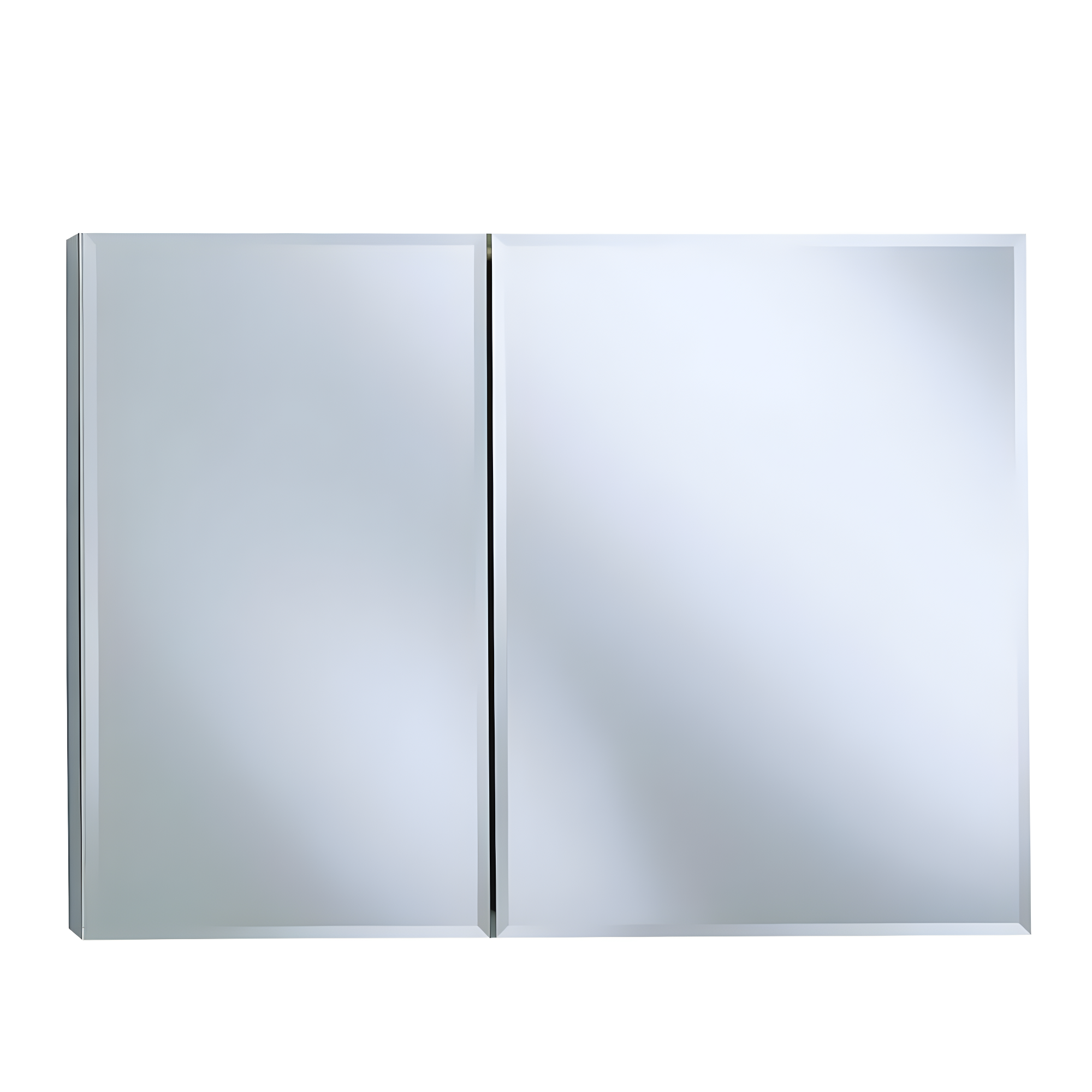 CLC Aluminum Two-Door Medicine Cabinet With Mirrored Doors, Beveled Edges