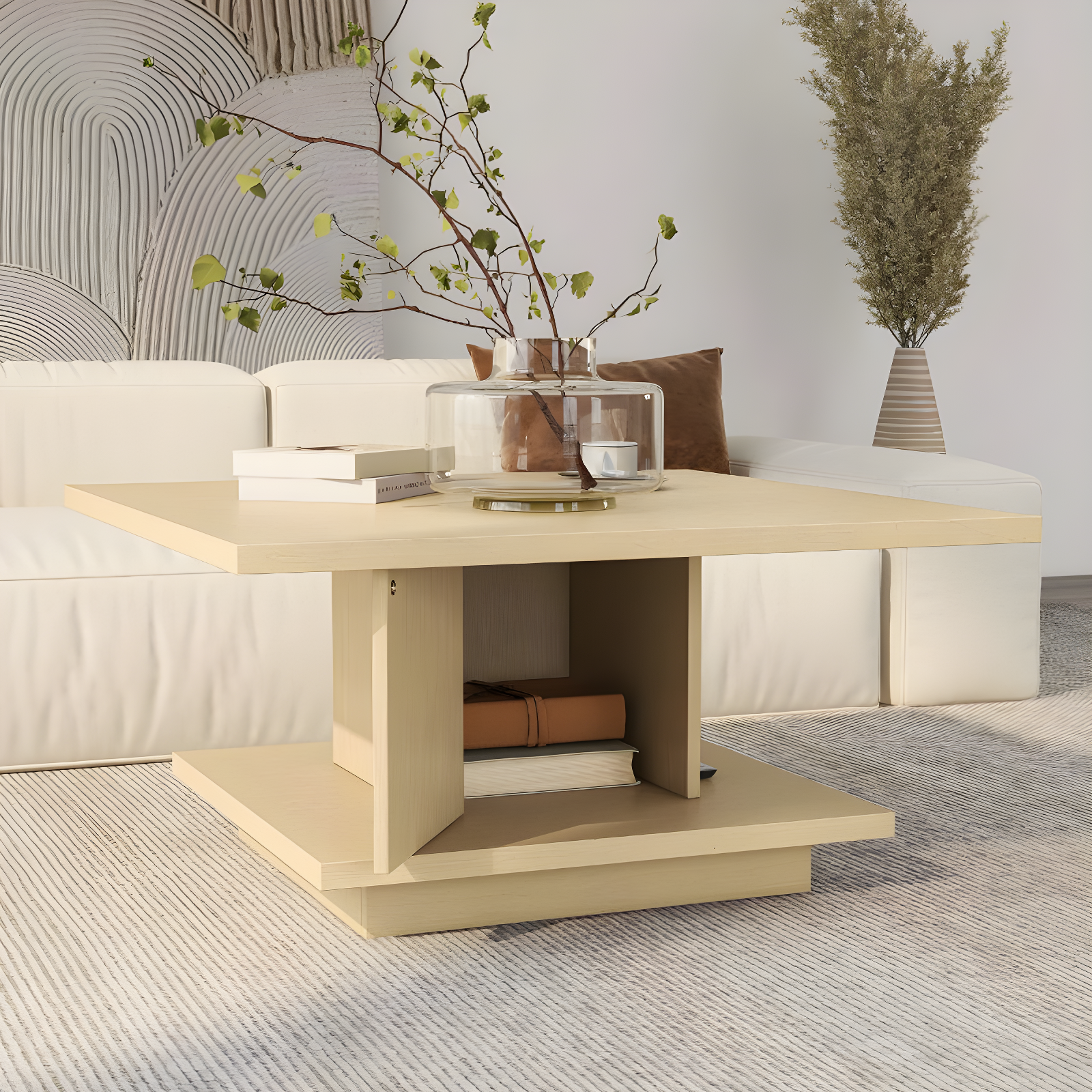 24/7 Shop At Home Traci 31" Contemporary Coffee Table: Pedestal Base, Modern Living Room