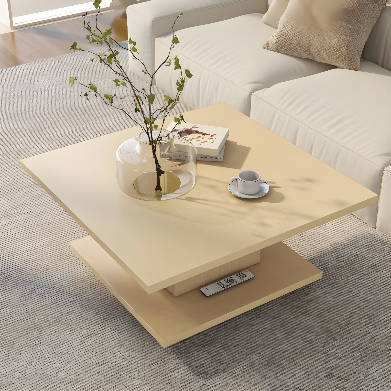24/7 Shop At Home Traci 31" Contemporary Coffee Table: Pedestal Base, Modern Living Room