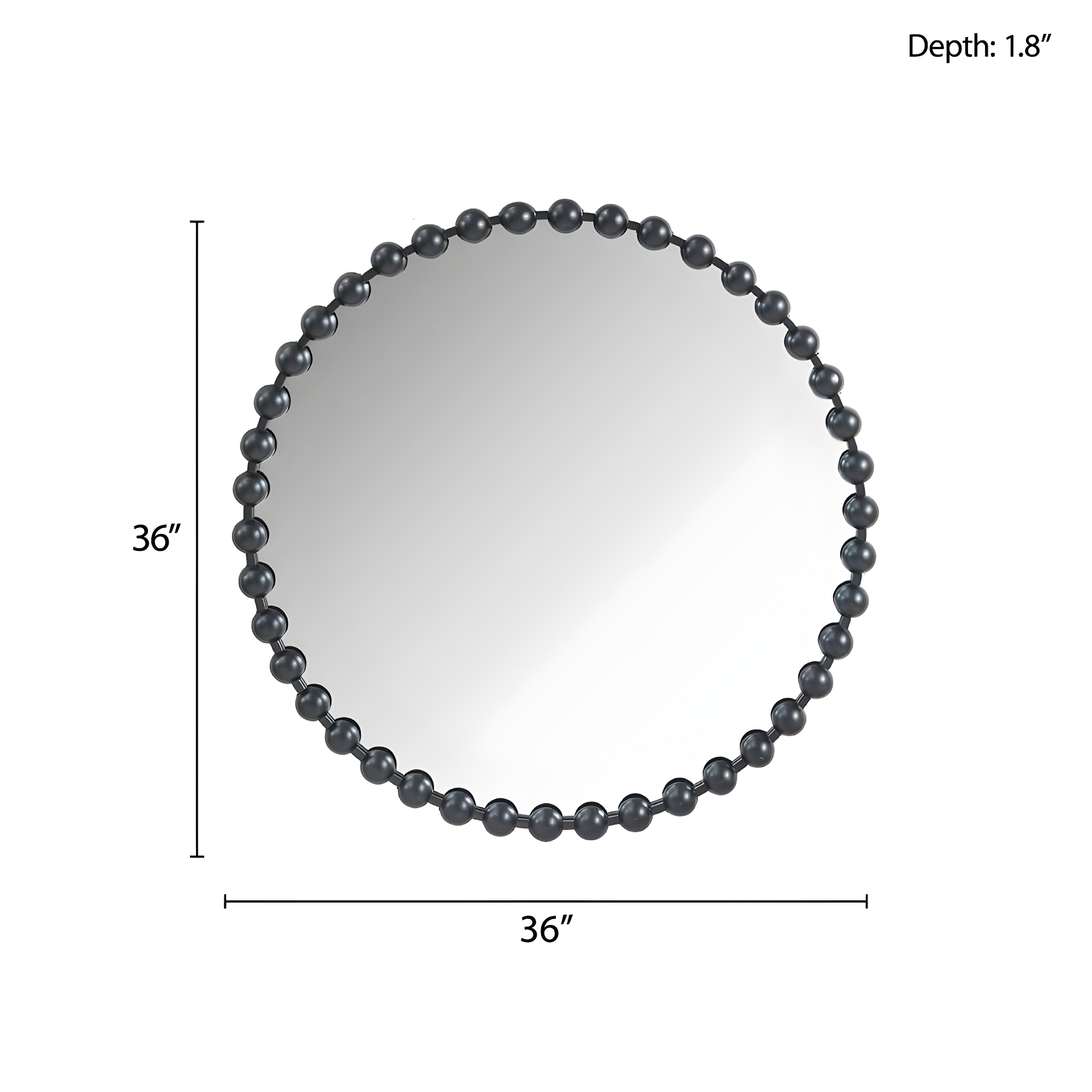 Marlowe Beaded Round Metal Wall Mirror