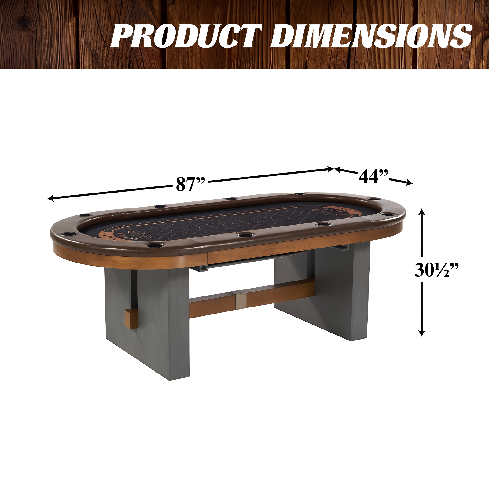 Barrington Urban 10-Player Poker Card Table with Dining Table Top