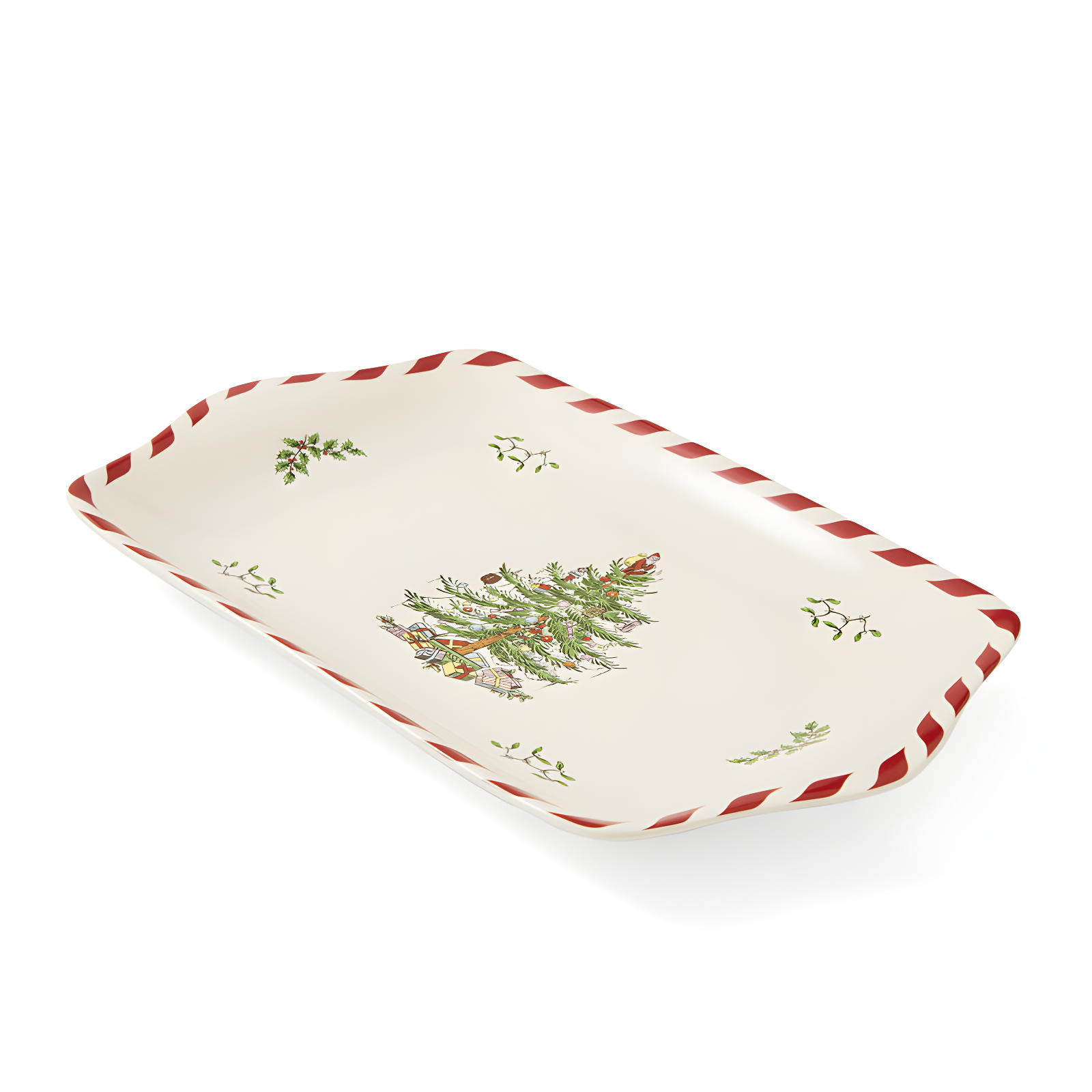 Spode Christmas Tree Peppermint Dessert Tray