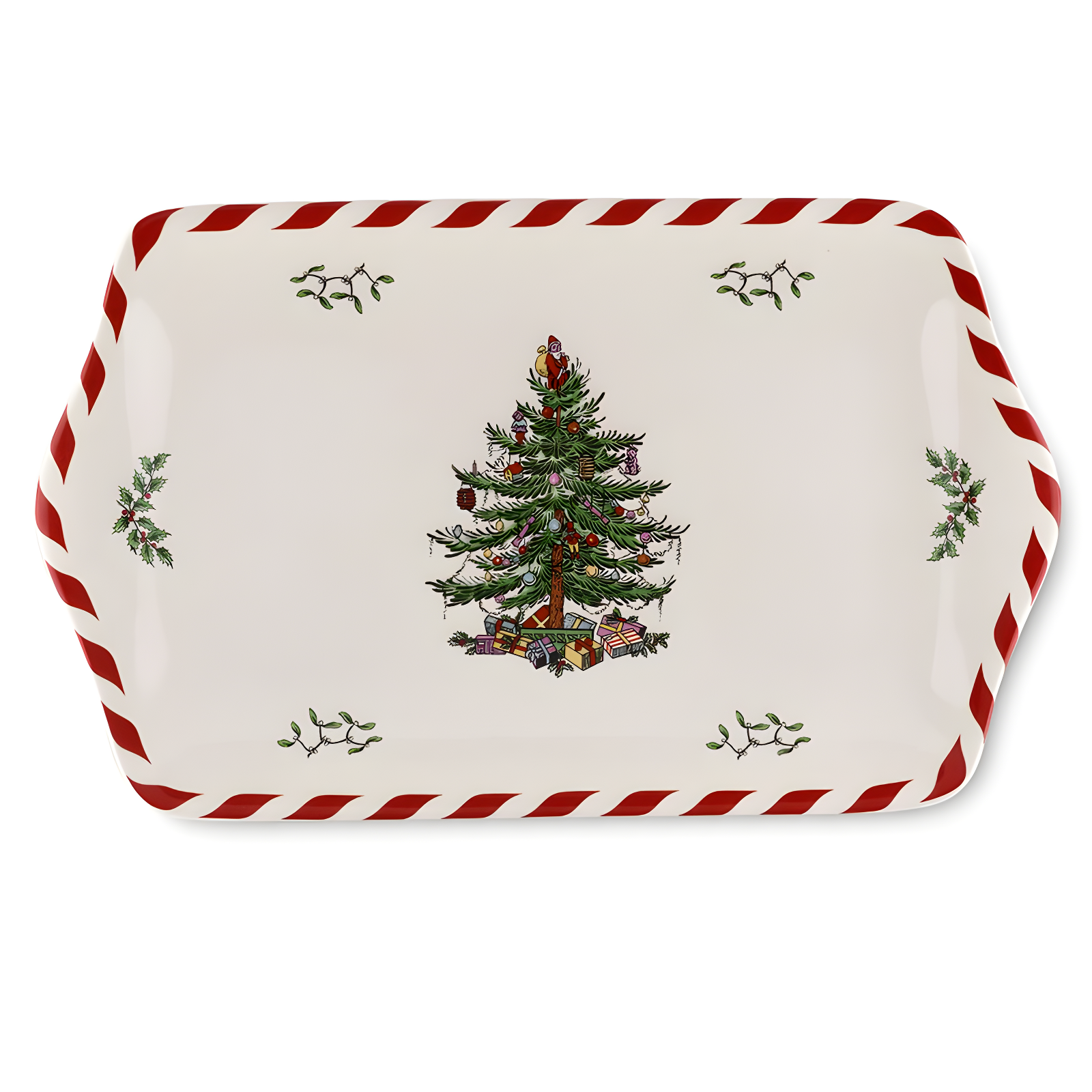 Spode Christmas Tree Peppermint Dessert Tray