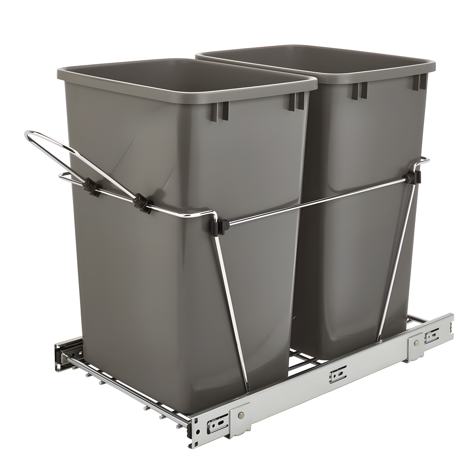 Rev-A-Shelf Double Pull Out Trash Can 27 Qt for Kitchen