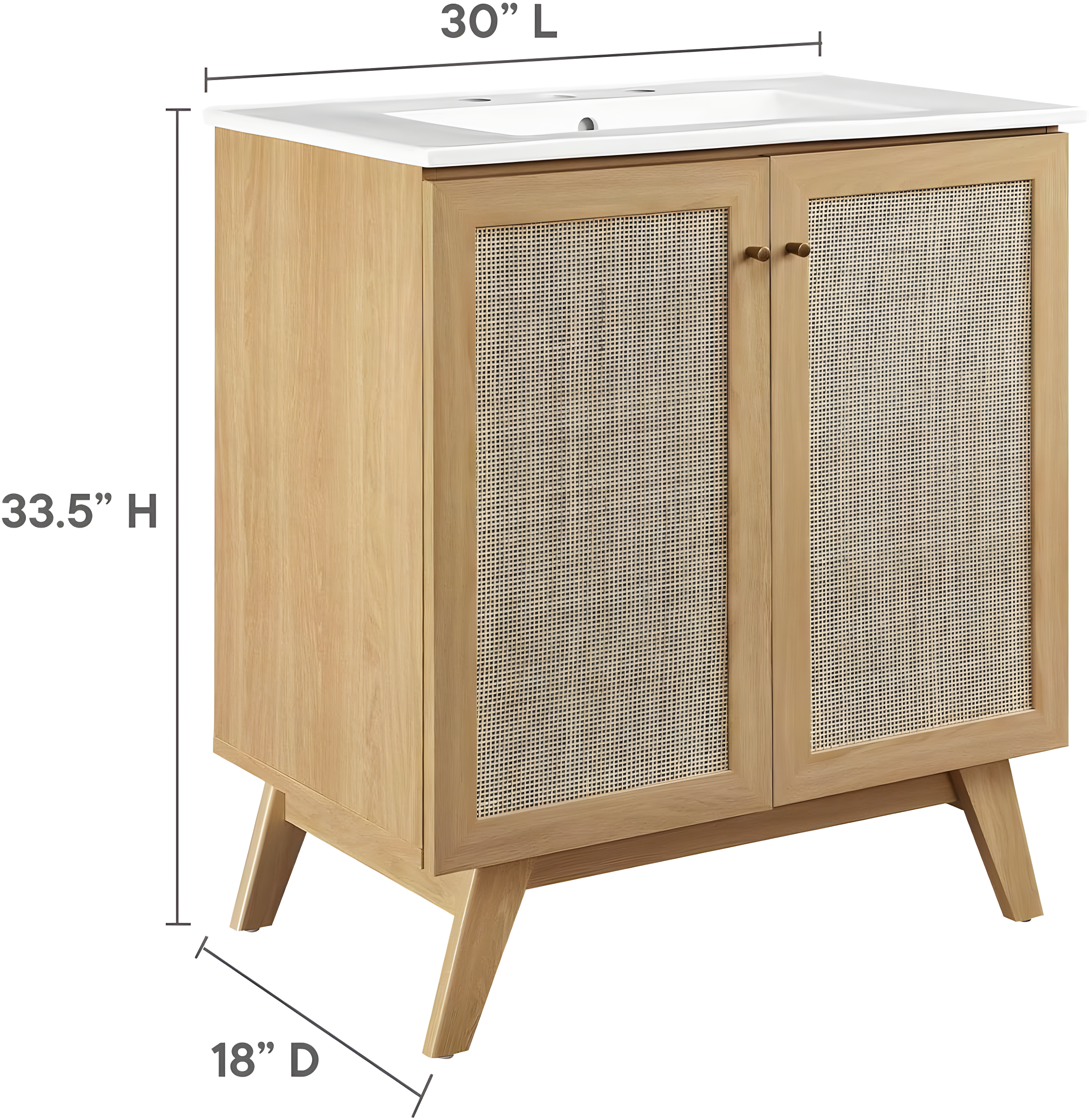 Modway Modway Soma 30'' Free Standing Single Bathroom Vanity with Manufactured Wood Top