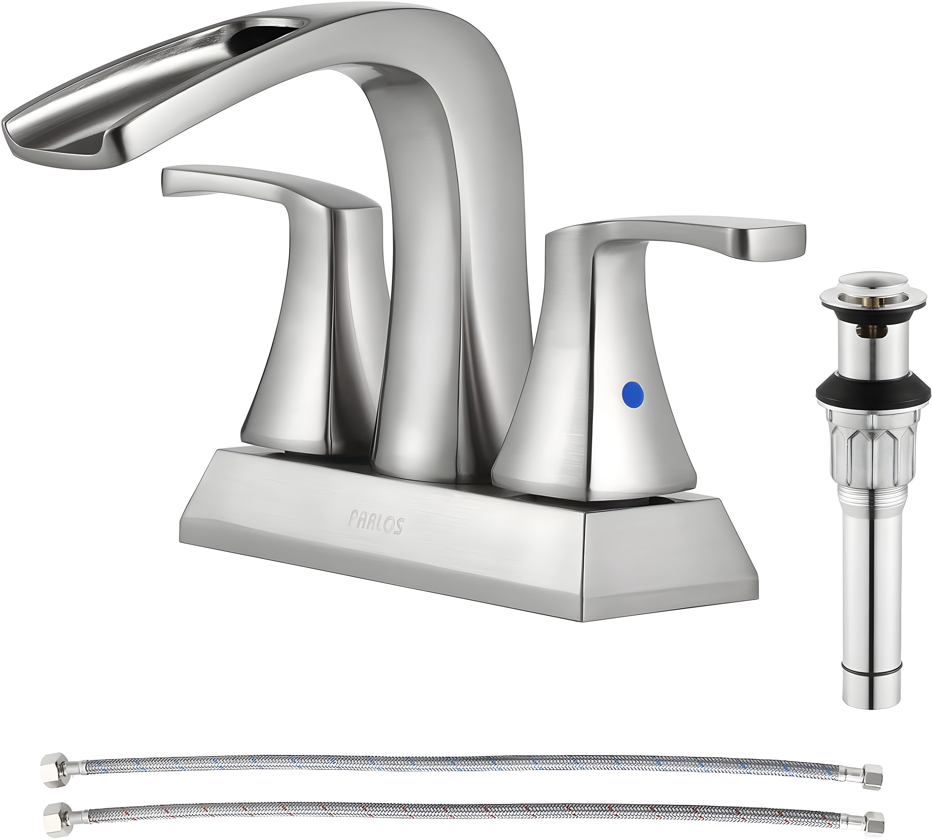 Doris Waterfall Centerset 2-handle Bathroom Faucet with Drain Assembly