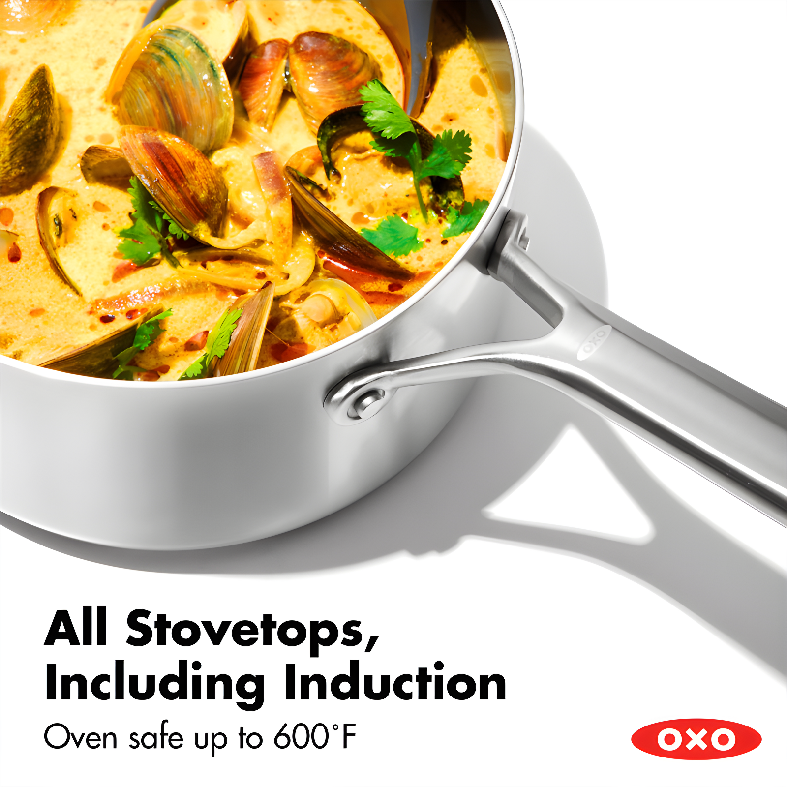 OXO Mira 3-Ply Stainless Steel Saucepan Set, 1.6 Qt And 3.25 Qt