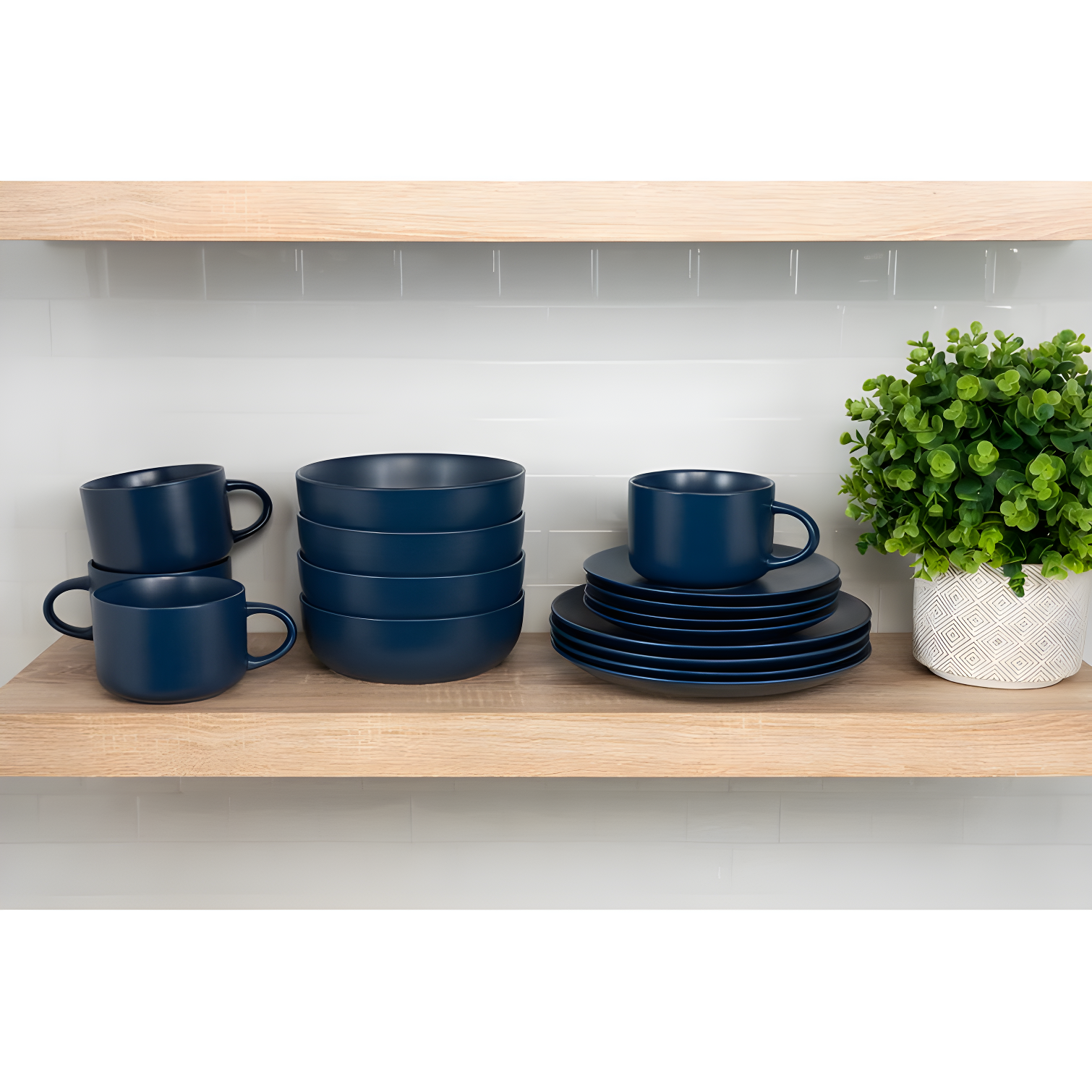 Wazee Matte 16 Piece Dinnerware Set, Service for 4