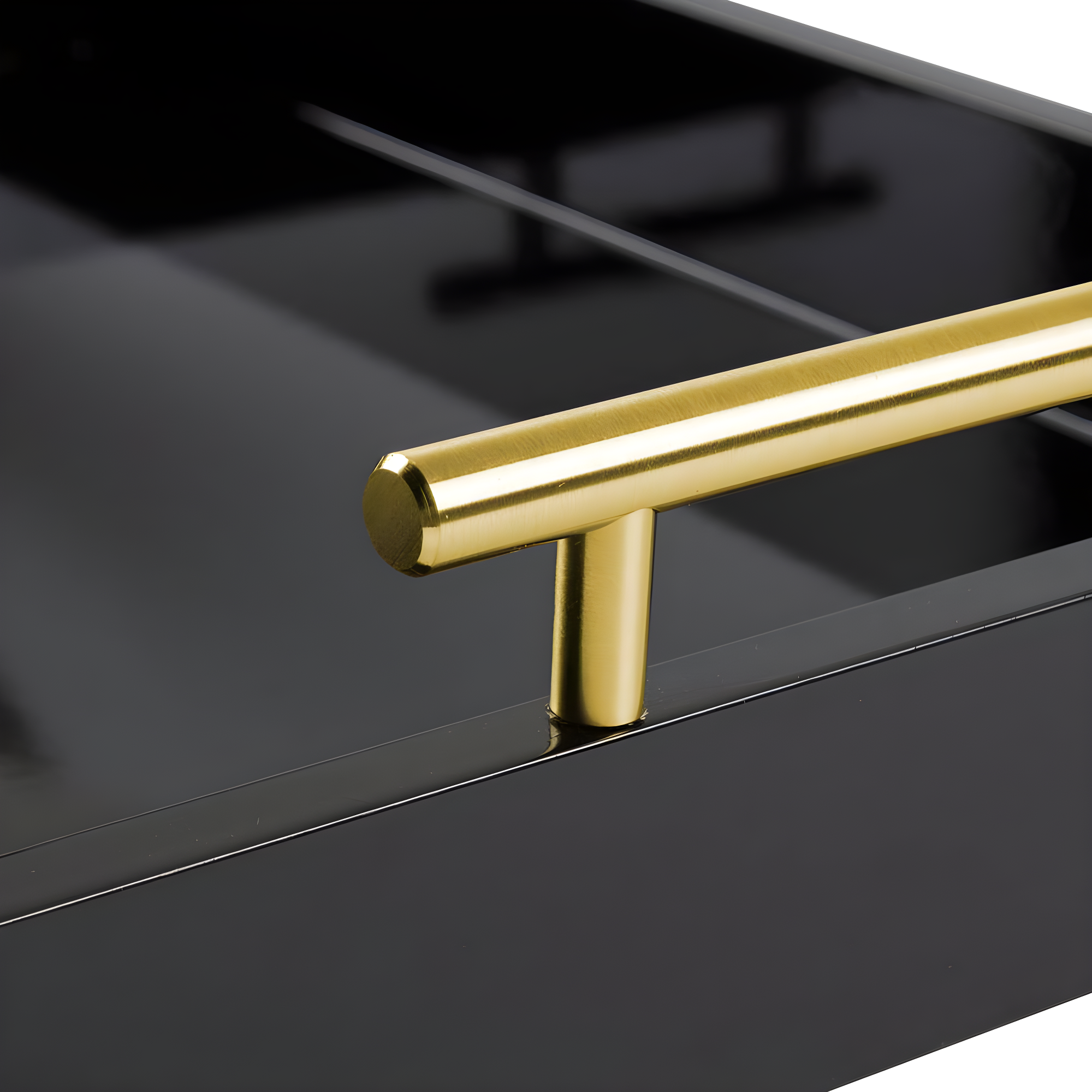Kate and Laurel Lipton Tray, 16.5x12.25, Black and Gold