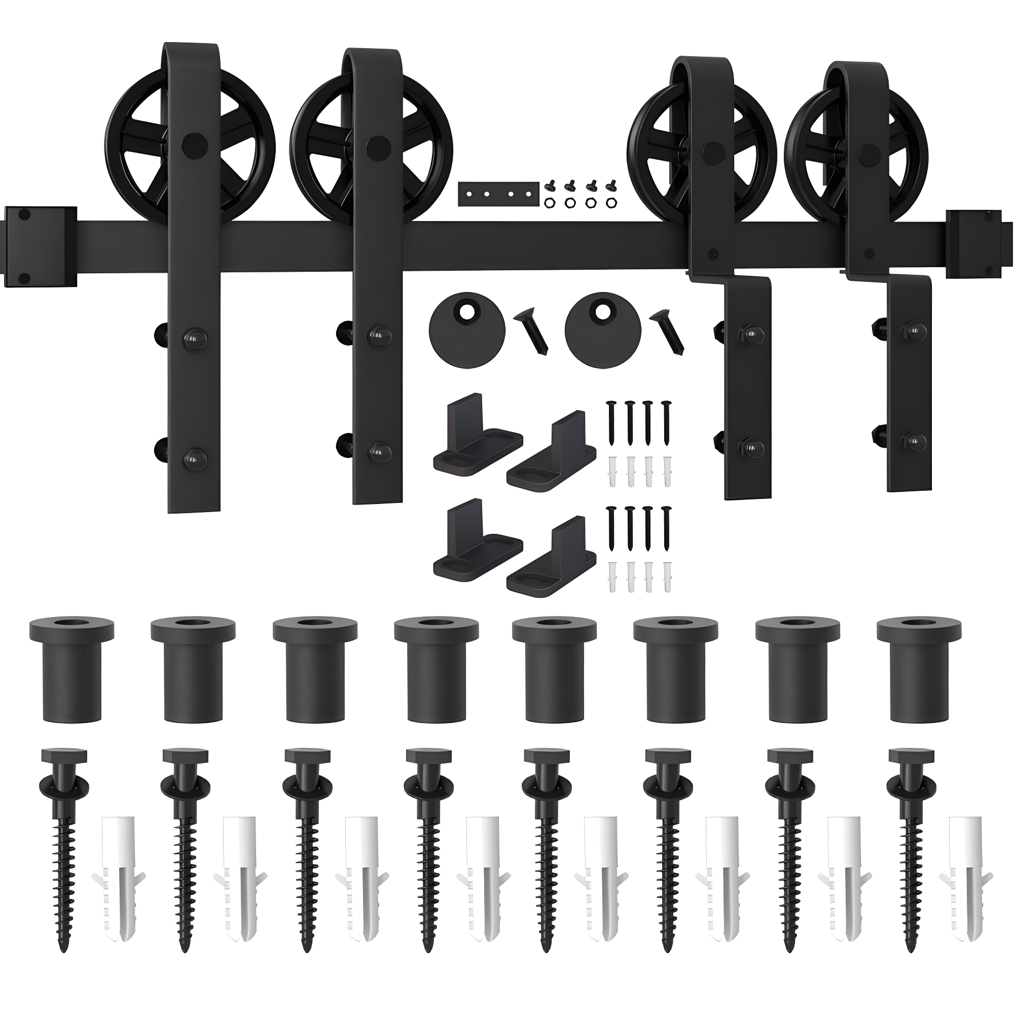 HomLux Standard Double Barn Door Hardware Kit