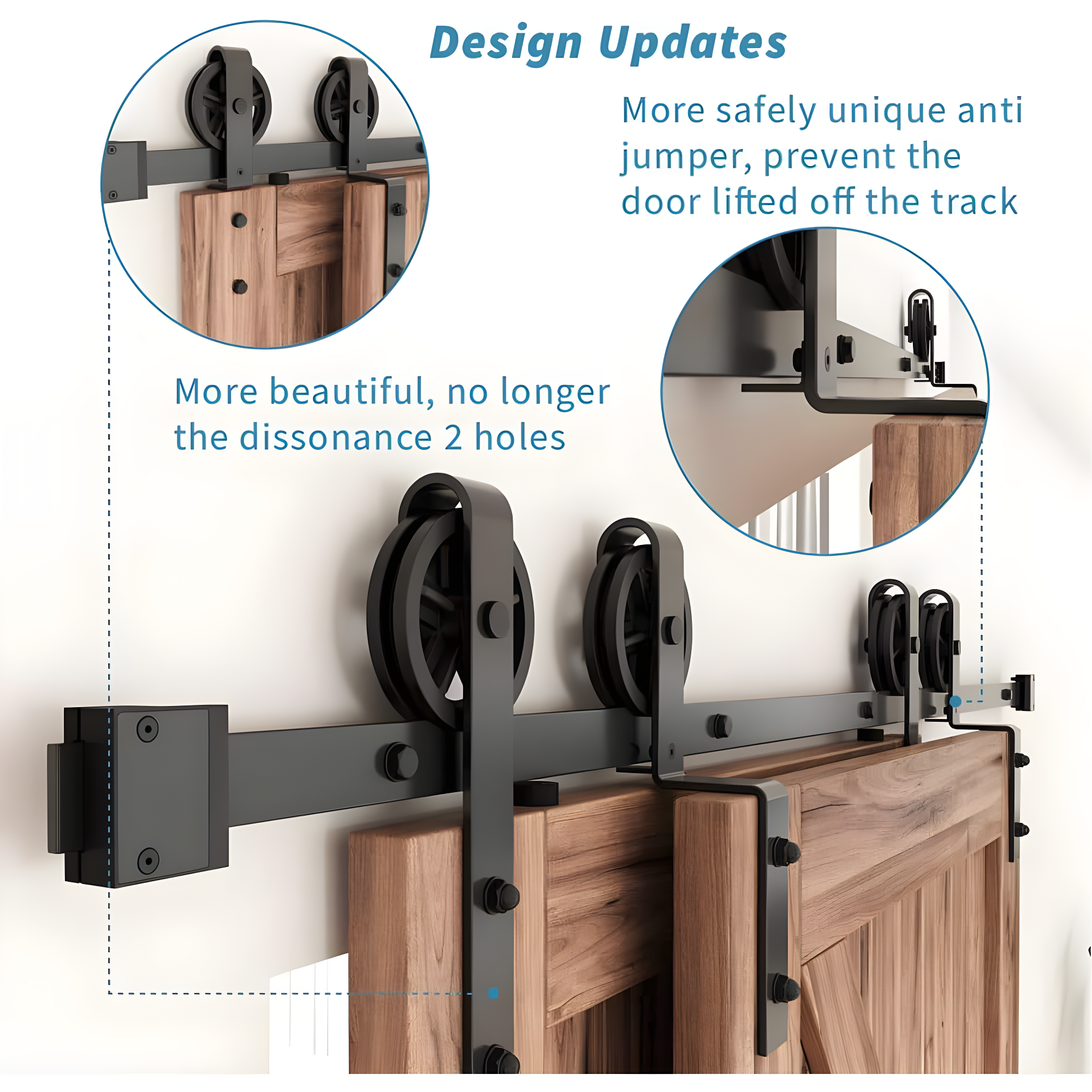 HomLux Standard Double Barn Door Hardware Kit