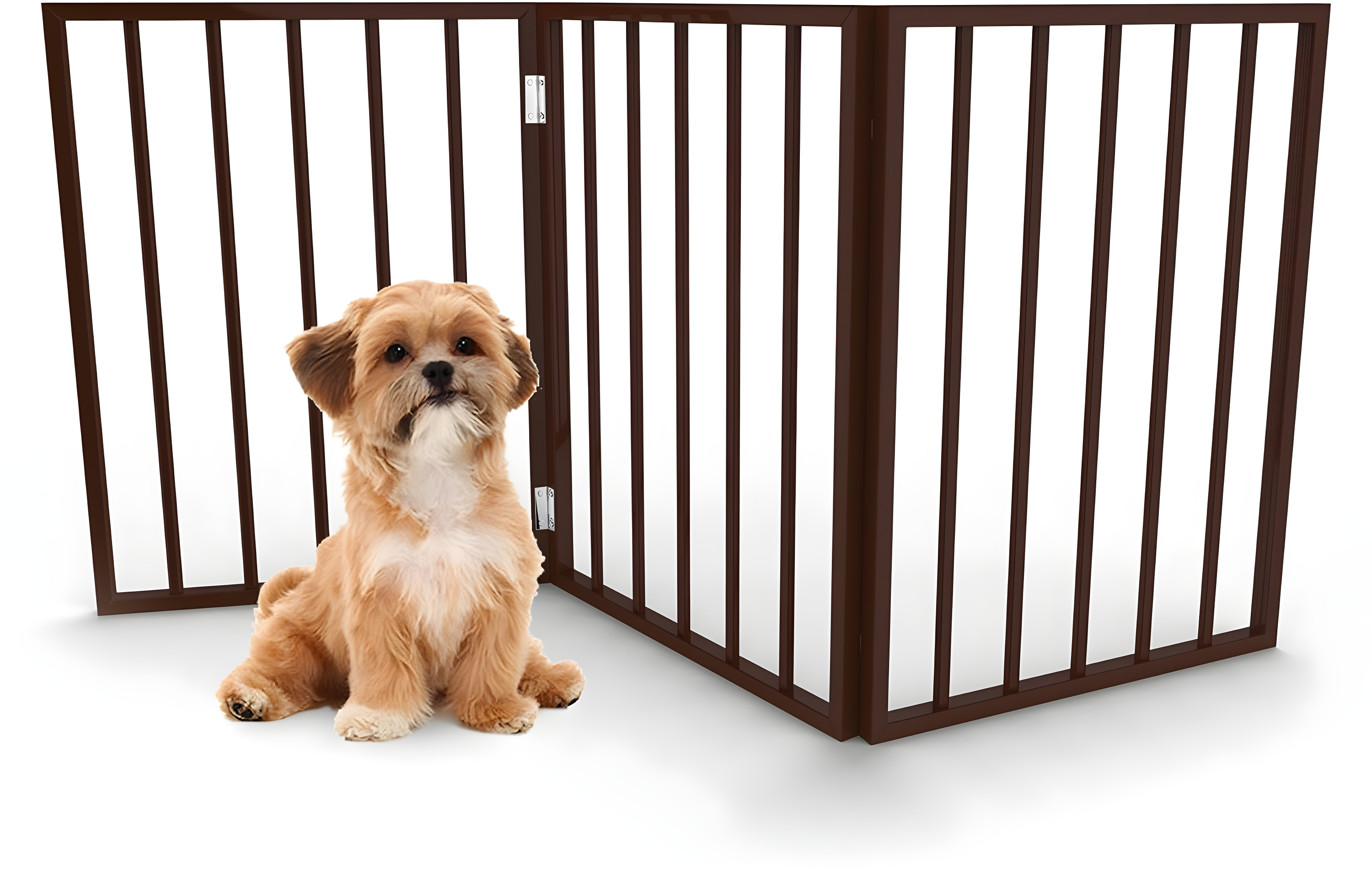 Pet Adobe Foldable Wooden Pet Gate – Dark Brown